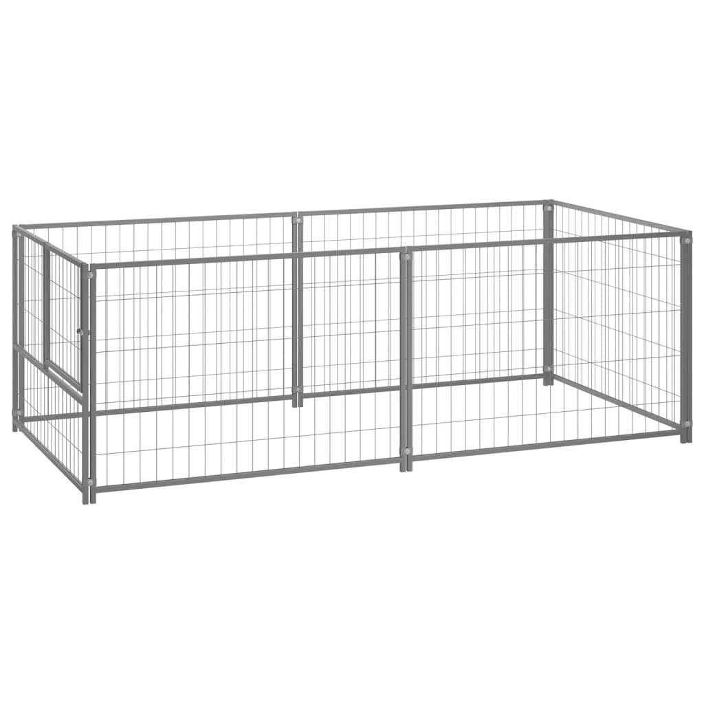vidaXL Hundezwinger Hundezwinger Silbern 200x100x70 cm Stahl