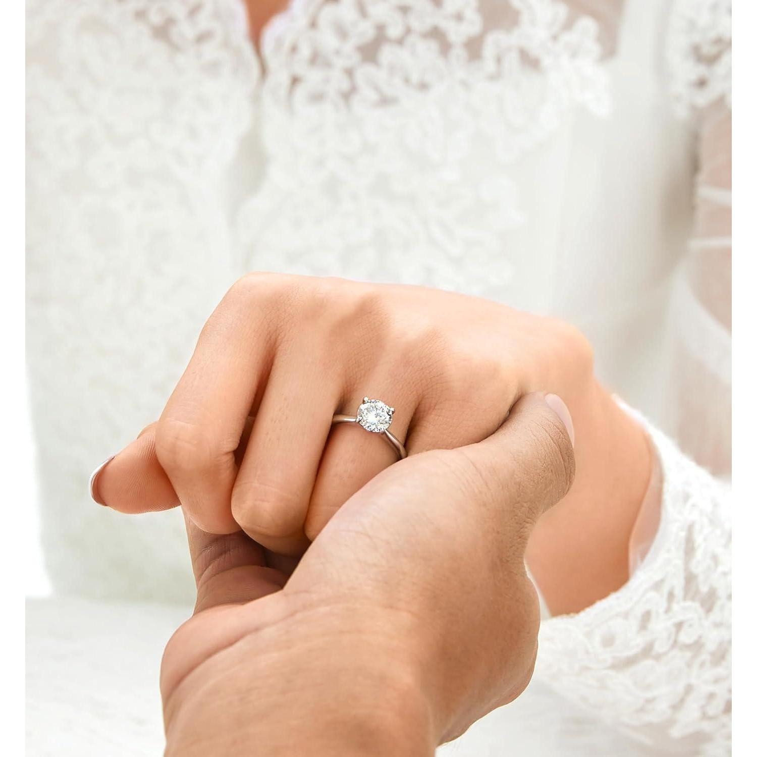 LuxusKollektion Verlobungsring Verlobungsring Damen 1-2 Karat Moissainte Solitär 925 Sterling Silber