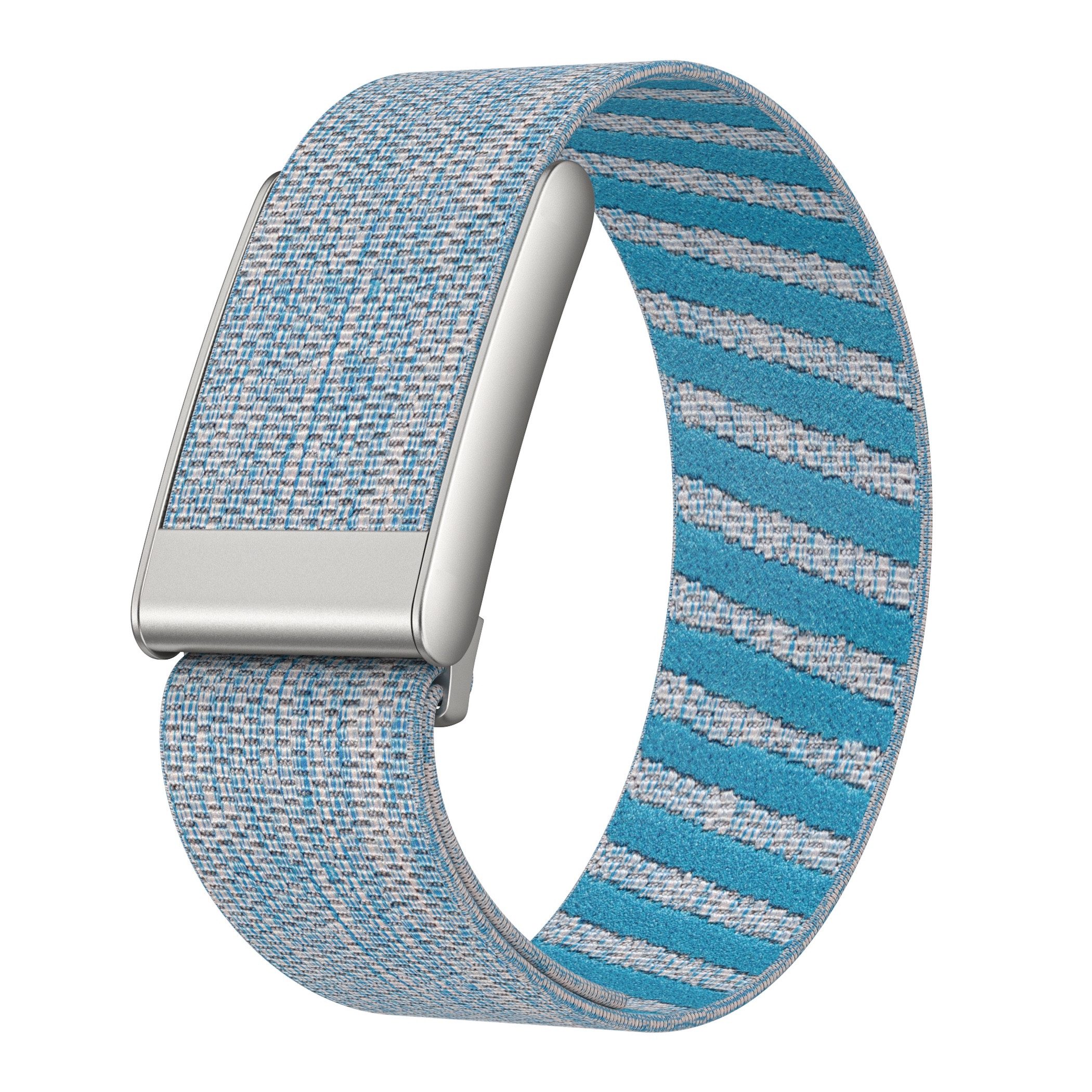 Wigento Smartwatch-Armband Nylon für WHOOP 5.0 Tracker Verstellbarer Verschluss Zink Blau//Titan, Verschluss mit Zinklegierung, atmungsaktiv