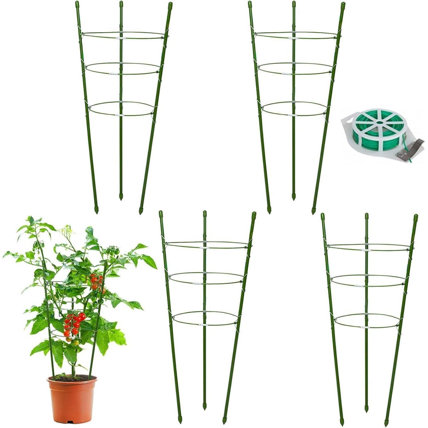 LuxusKollektion Trafoabdeckung 4er Set 45cm Verstellbare Rankhilfen für Tomaten und Gurken