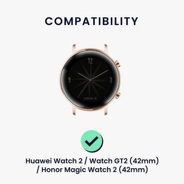 kwmobile Uhrenarmband Sportarmband für Huawei Watch 2/GT2 42mm etc., Leder Fitnesstracker Ersatzarmband Uhrenverschluss