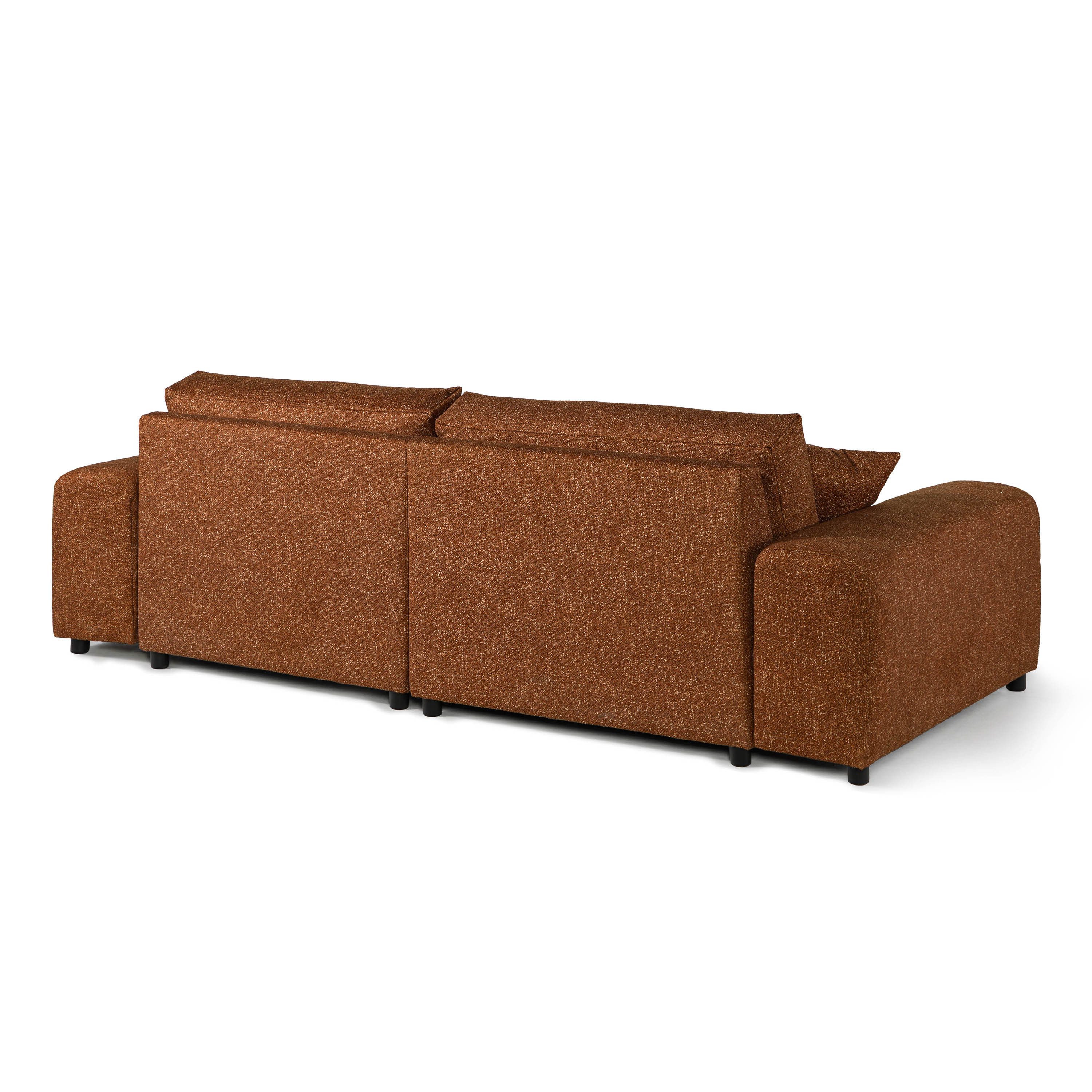 LIVORA Ecksofa SOFAS, Ecksofa Plüsch 237x144x79 orange PAULINA