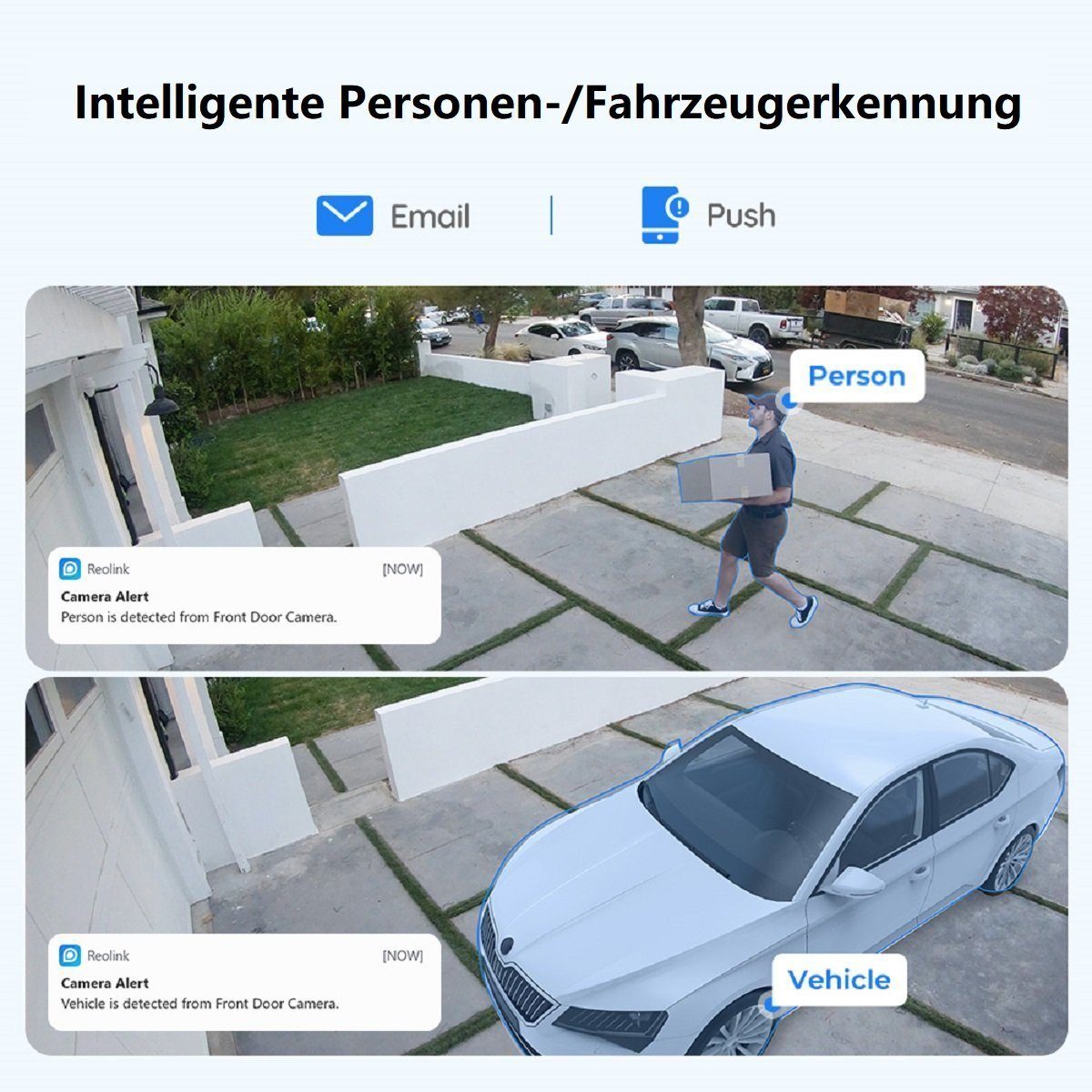 Reolink Überwachungskamera RLC-820A 4K UHD PoE (Außenbereich, 2-tlg., Personen-/Autoerkennung, 8MP, IP66 Wasserfest, Audio Aufnahme) – Bild 5 von 5