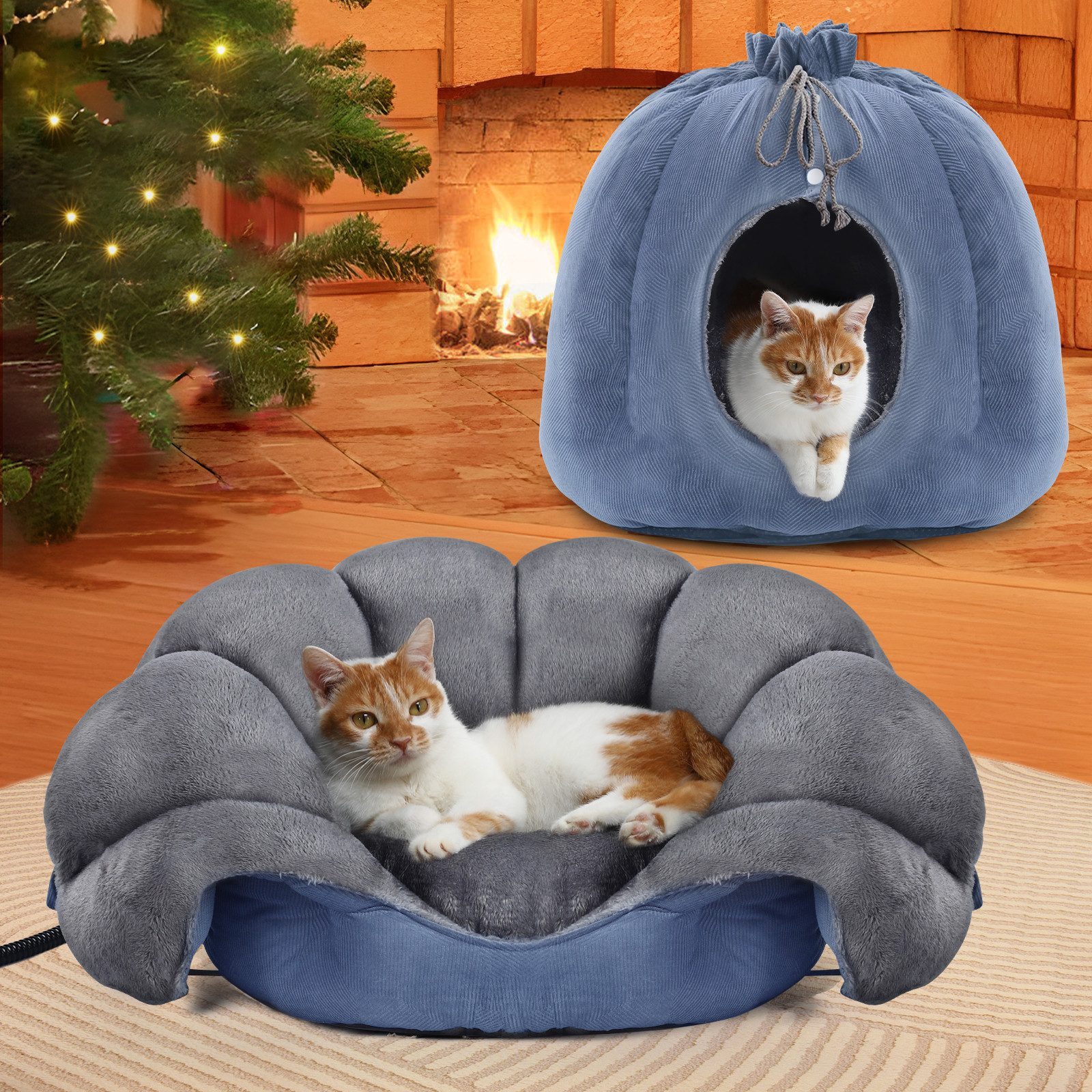 Elegear Tierbett Hundebett Katzenbett, 2-in-1 Haustierbett aus Flanell & Ar günstig online kaufen