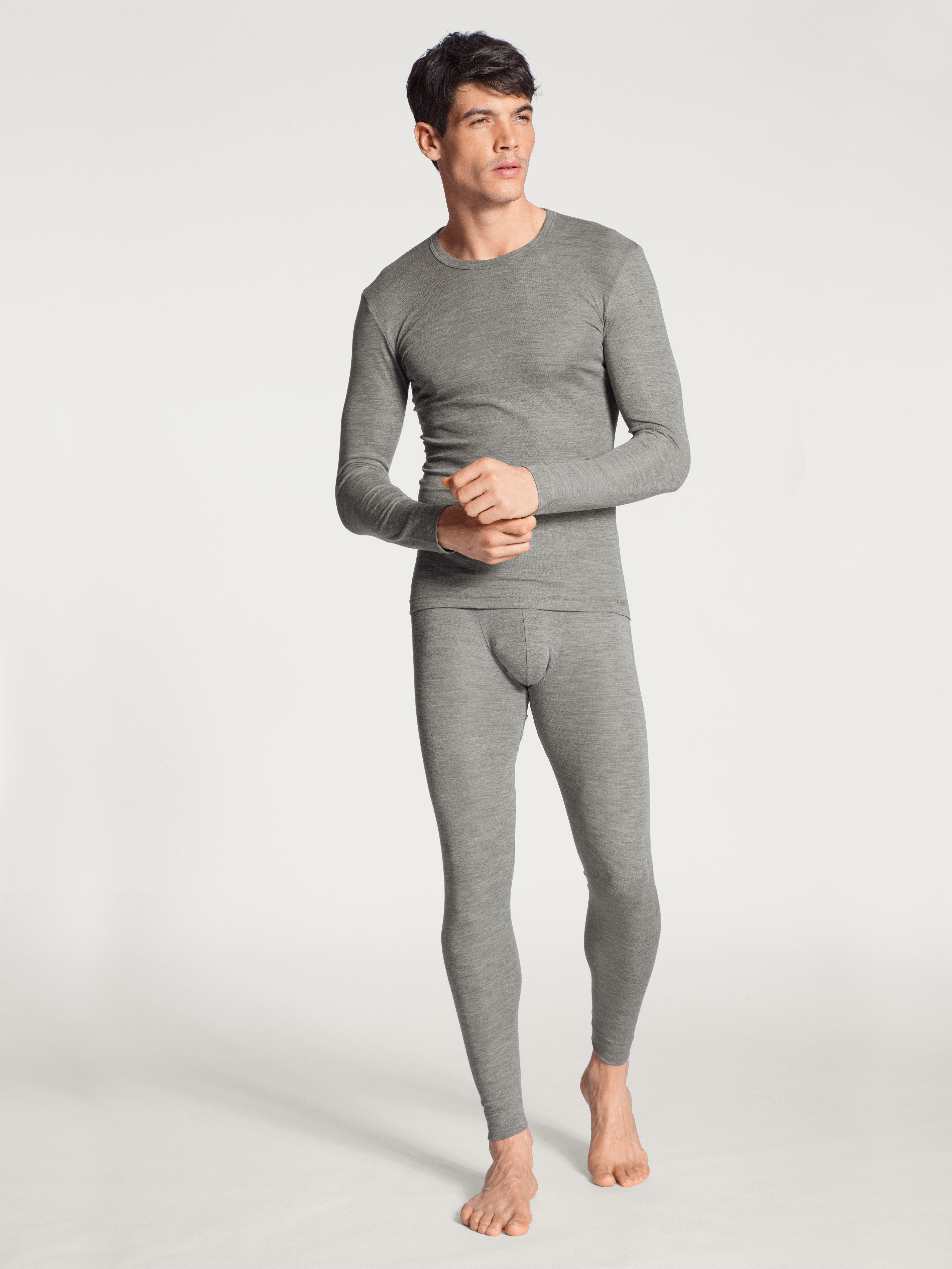 CALIDA Langarmshirt Wool & Silk wärmend, atmungsaktiv, Feinripp, Rundhals, weich