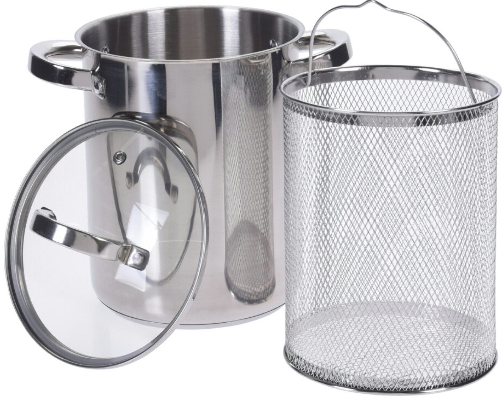 Koopman Spargeltopf Nudeltopf 4000 mit Sieb Suppentopf Küche Silberfarbend, (1-tlg), Kochtopf, mit Sieb, Suppentopf, 4 L Volumen, Edelstahl