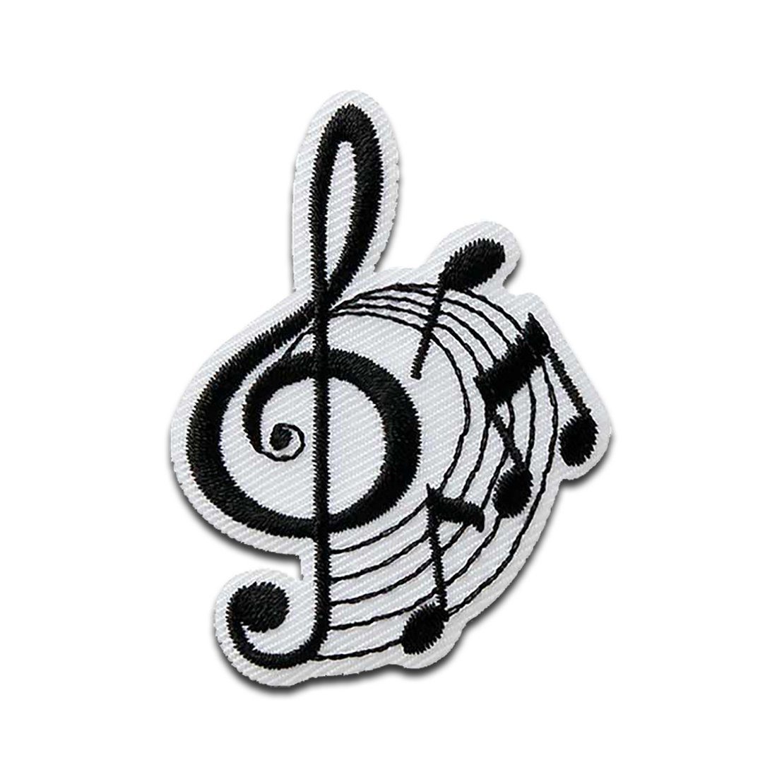 Mono-Quick Пластырь Bügelbild, Aufbügler, Applikationen, Patches, Flicken, zum aufbügeln, Polyester, Noten Notenschlüssel Musik - Größe: 4,1 x 3,7 cm
