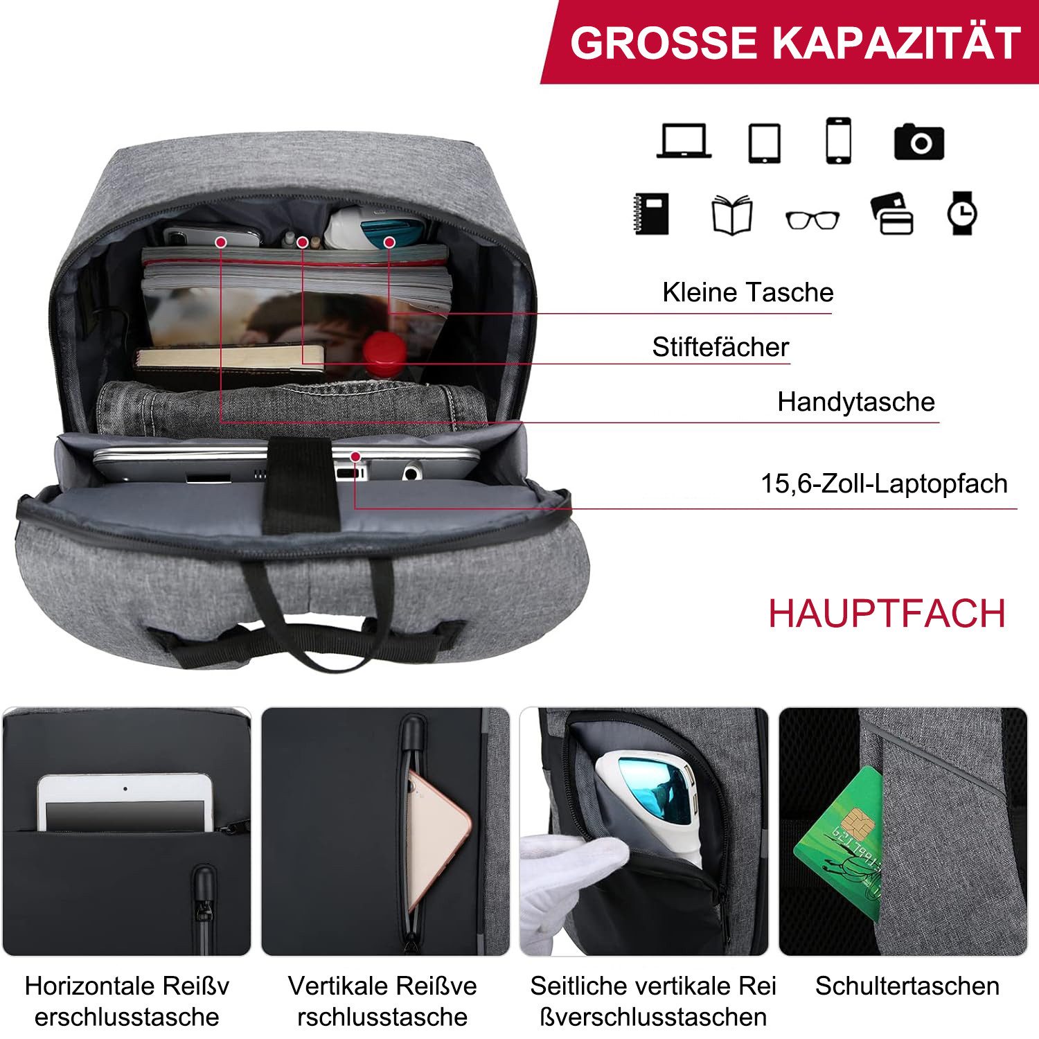 OKWISH Laptoprucksack Laptop Rucksack Rucksäcke Schulrucksack günstig online kaufen
