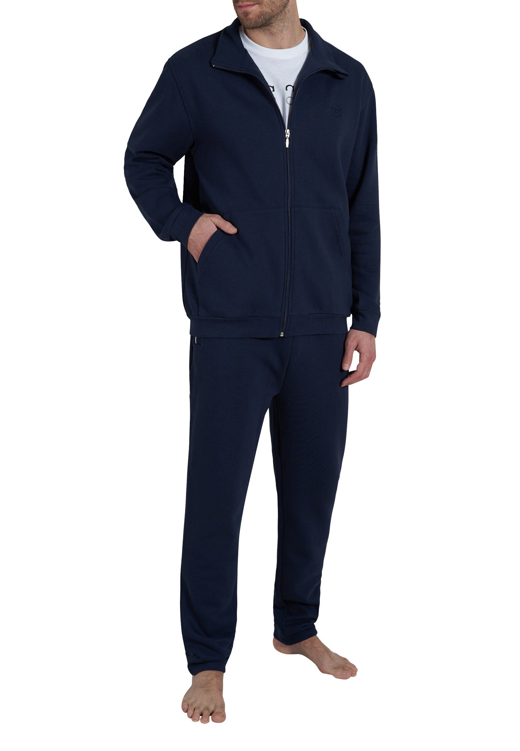 Hausanzug BUGATTI Herren Trainingsanzug blau uni
