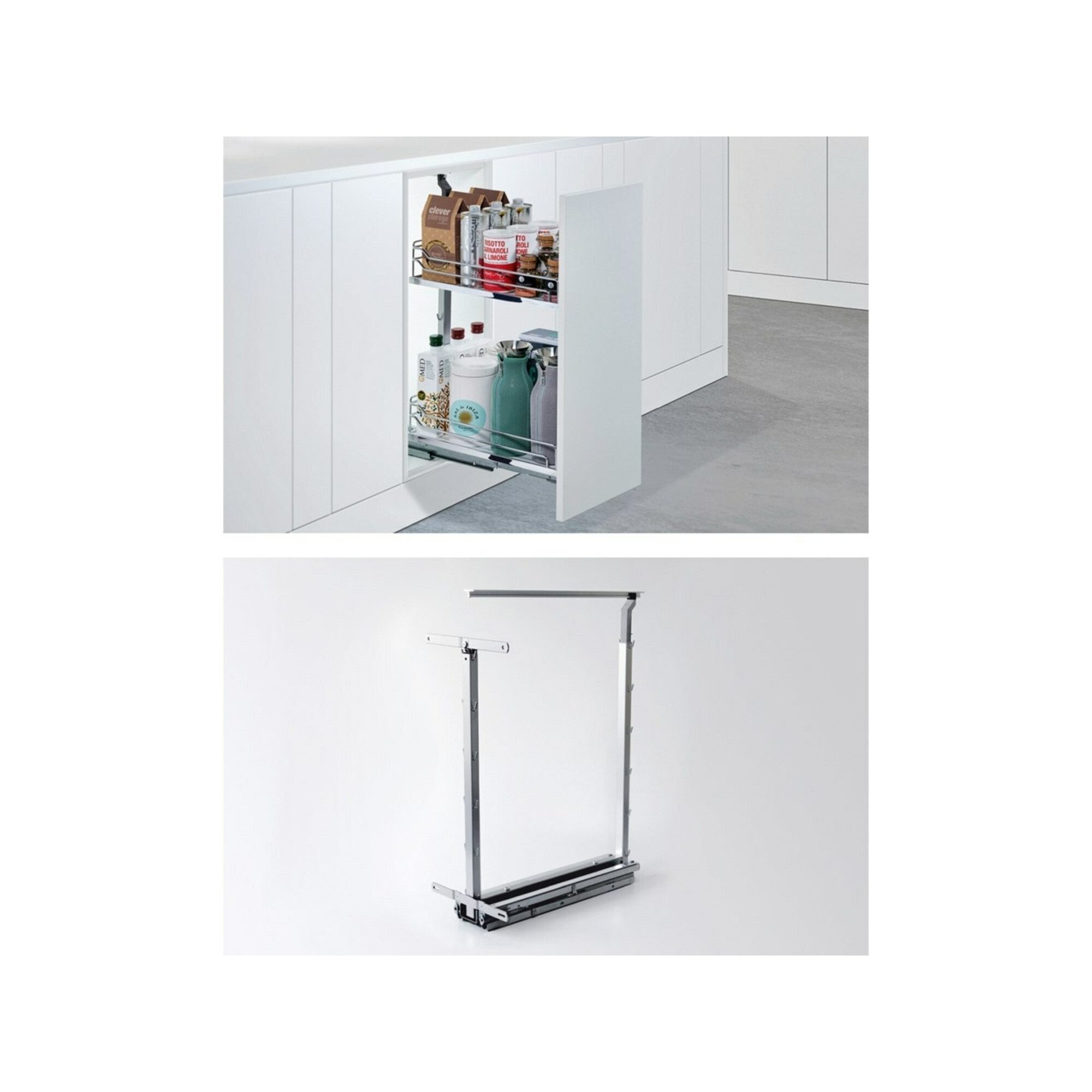 Hettich Teleskop-Vollauszug Hettich Unterschr.-Ausz.rahmen m.Vollausz.,Dispensa JS 9277621,H 606mm