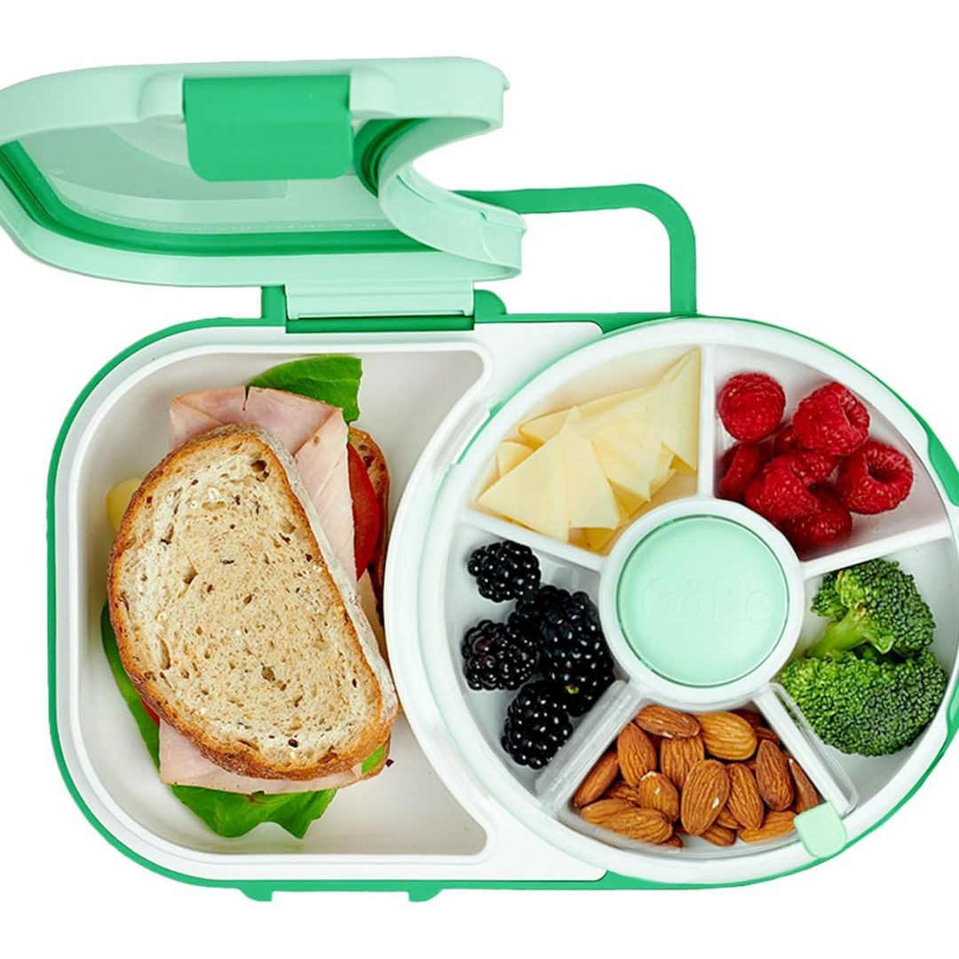 suebidou Lunchbox 2in1 Kinder Lunchbox & Snack Spinner mit innovativer Drehfunktion, (Kann auseinander gebaut werden, 1 Snackbox mit Deckel), nachhaltig, kreativ