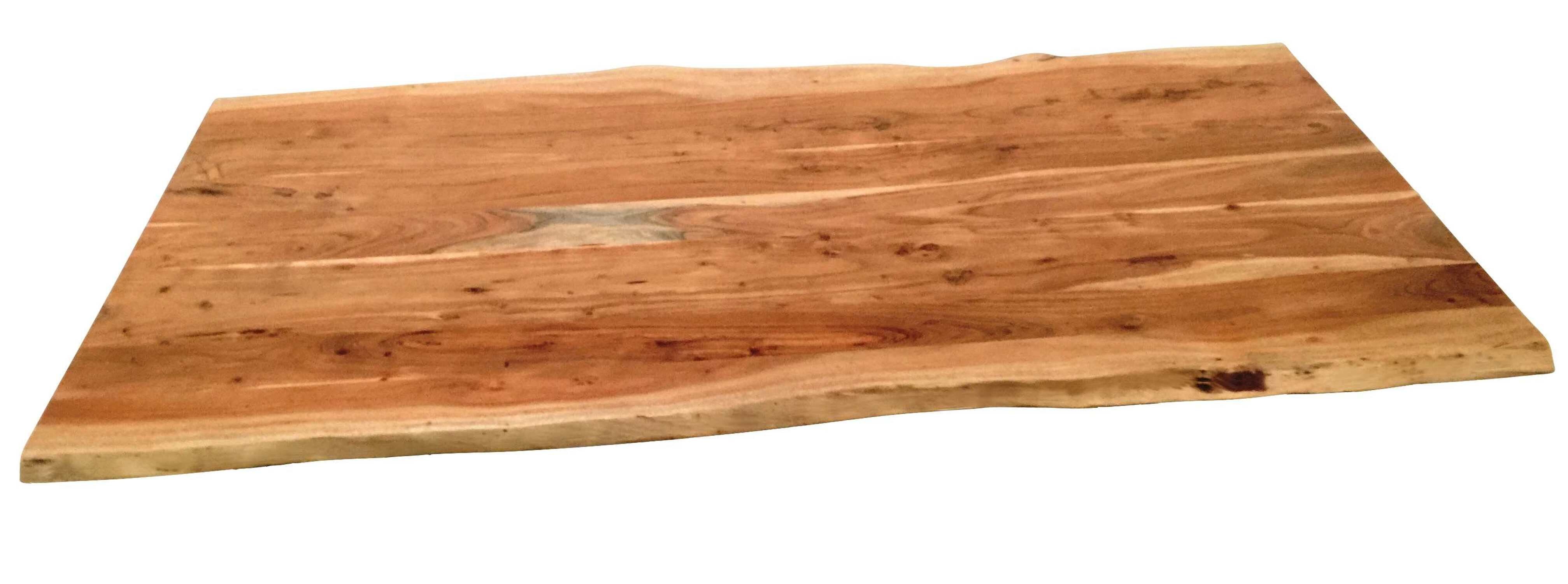 TPFLiving Baumkantentisch Valerius - Platte Akazie, Gestell Metall (mit Baumkante wie gewachsen - natur, antikschwarz, Baumkantentisch - Desinger Tisch Luxus - Esstisch massiv), Plattenstärke 36 mm - Baumkantentisch 160x85cm