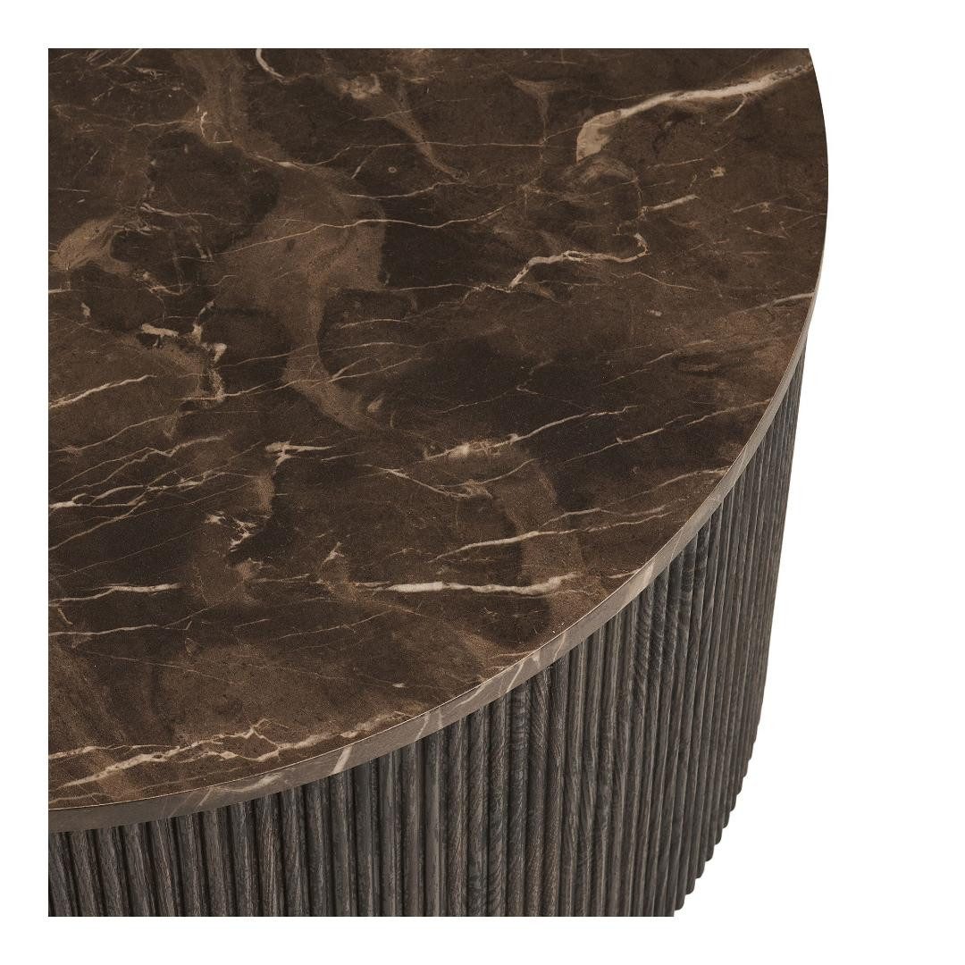 House Nordic Couchtisch Ida Couchtisch Ø80cm Marmor Dekor braun.