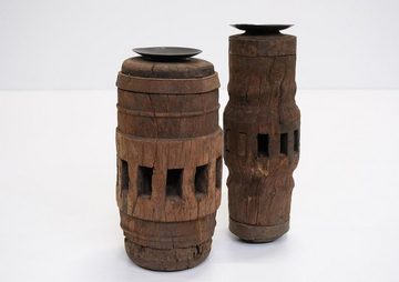 Trademark Standkerzenhalter Kerzenhalter aus Radnaben alter Holzräder