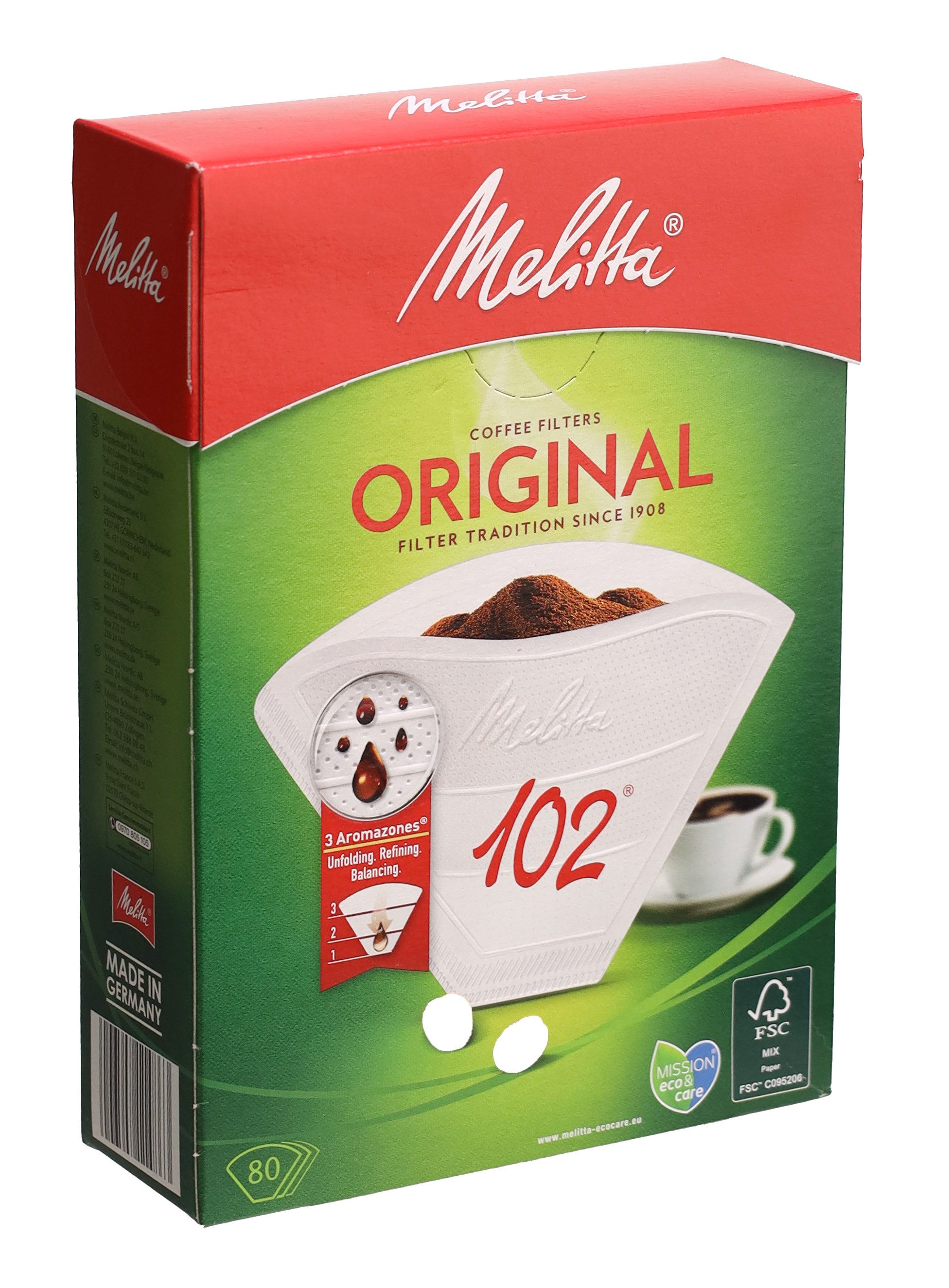 Melitta Ersatzfilter Melitta 6659226 Filtertüten Größe 102 für Kaffeemaschinen, 80 Stück von Melitta