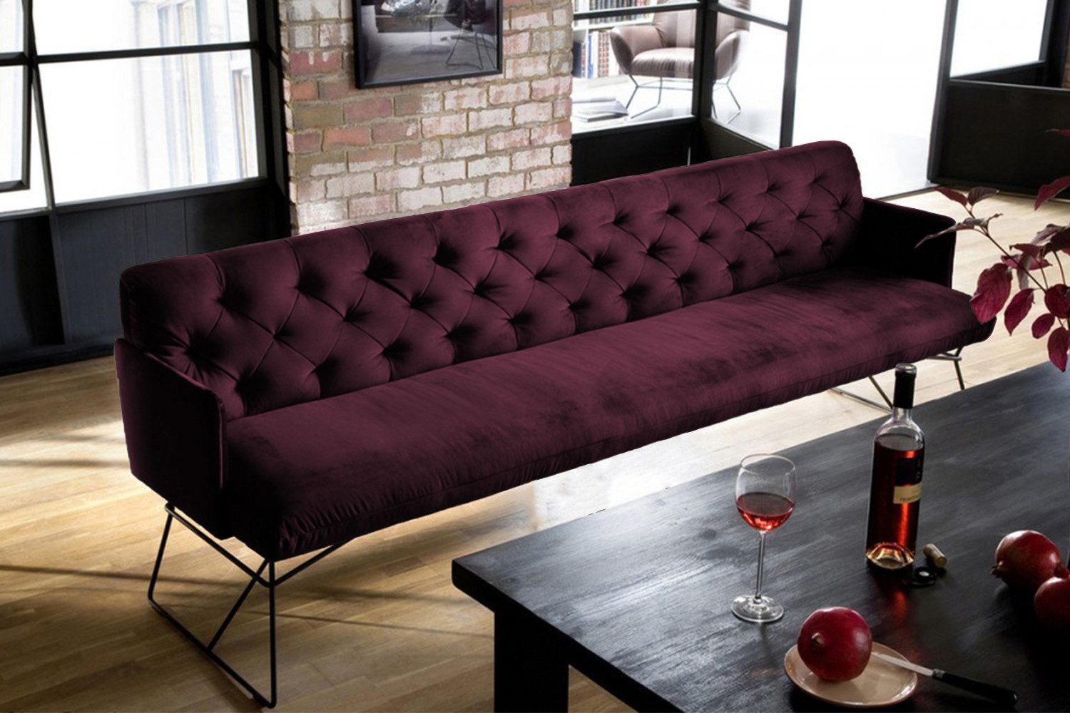 KAWOLA Sitzbank CHARME, Esszimmerbank Polsterbank Velvet günstig online kaufen