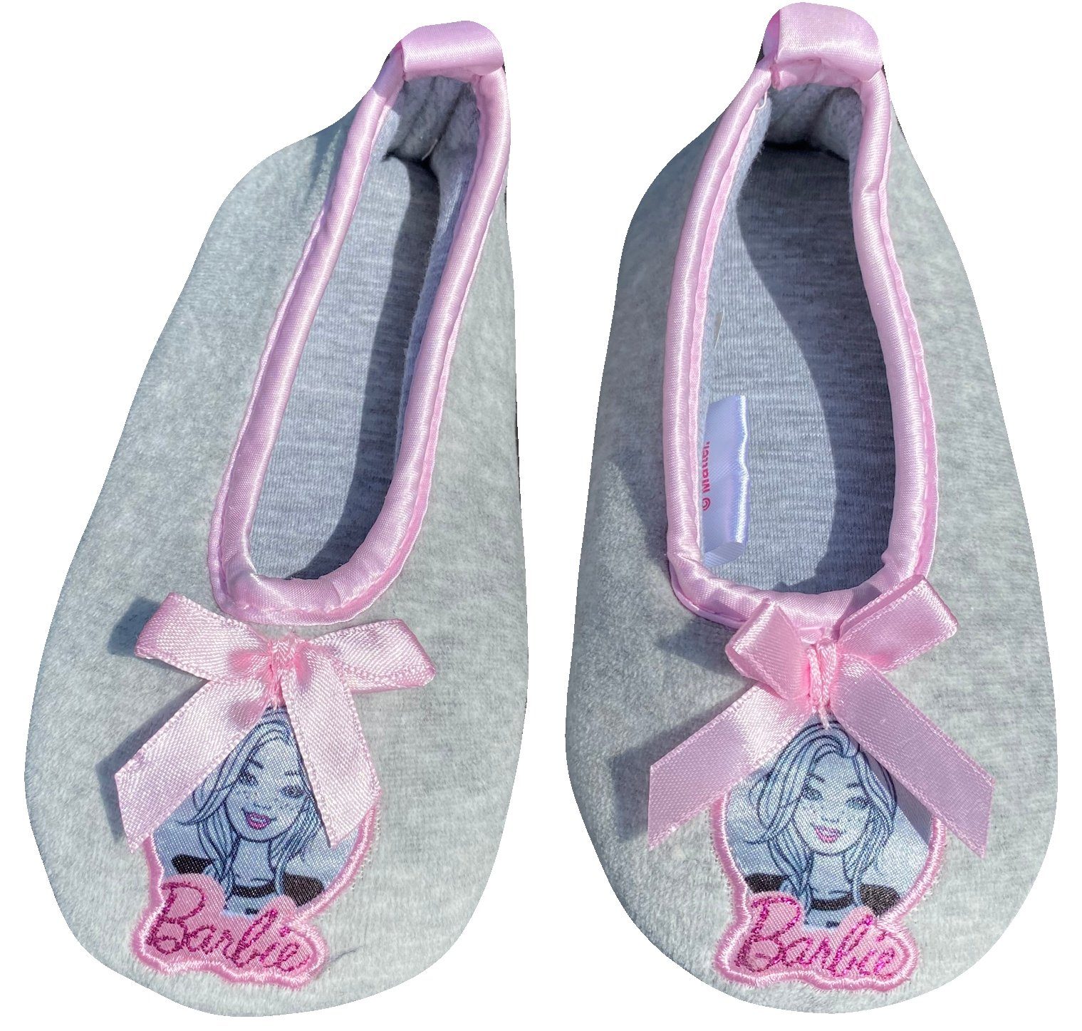 grau Kinderschuhe + Hausschuh Barbie weich 23 BARBIE 24 Pantoffeln rosa warm 25 22 26 Ballett Hausschuhe Gr.21 Mädchenschuhe Schule Stil Kita für Slipper