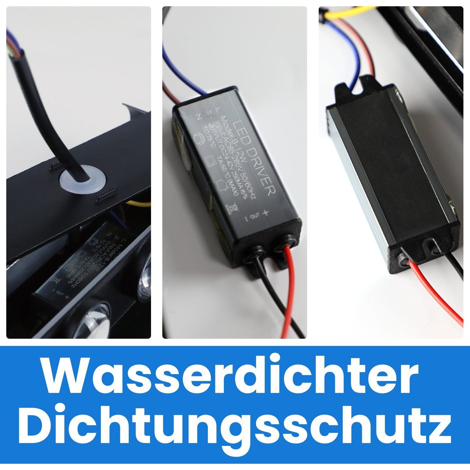ZMH LED Wandleuchte Außenwandleuchte Schwarz Up Down 7W Wandstrahler Wand Treppenhaus, ‎Energieeffizient, LED fest integriert, 3000k, Außenleuchte Flur