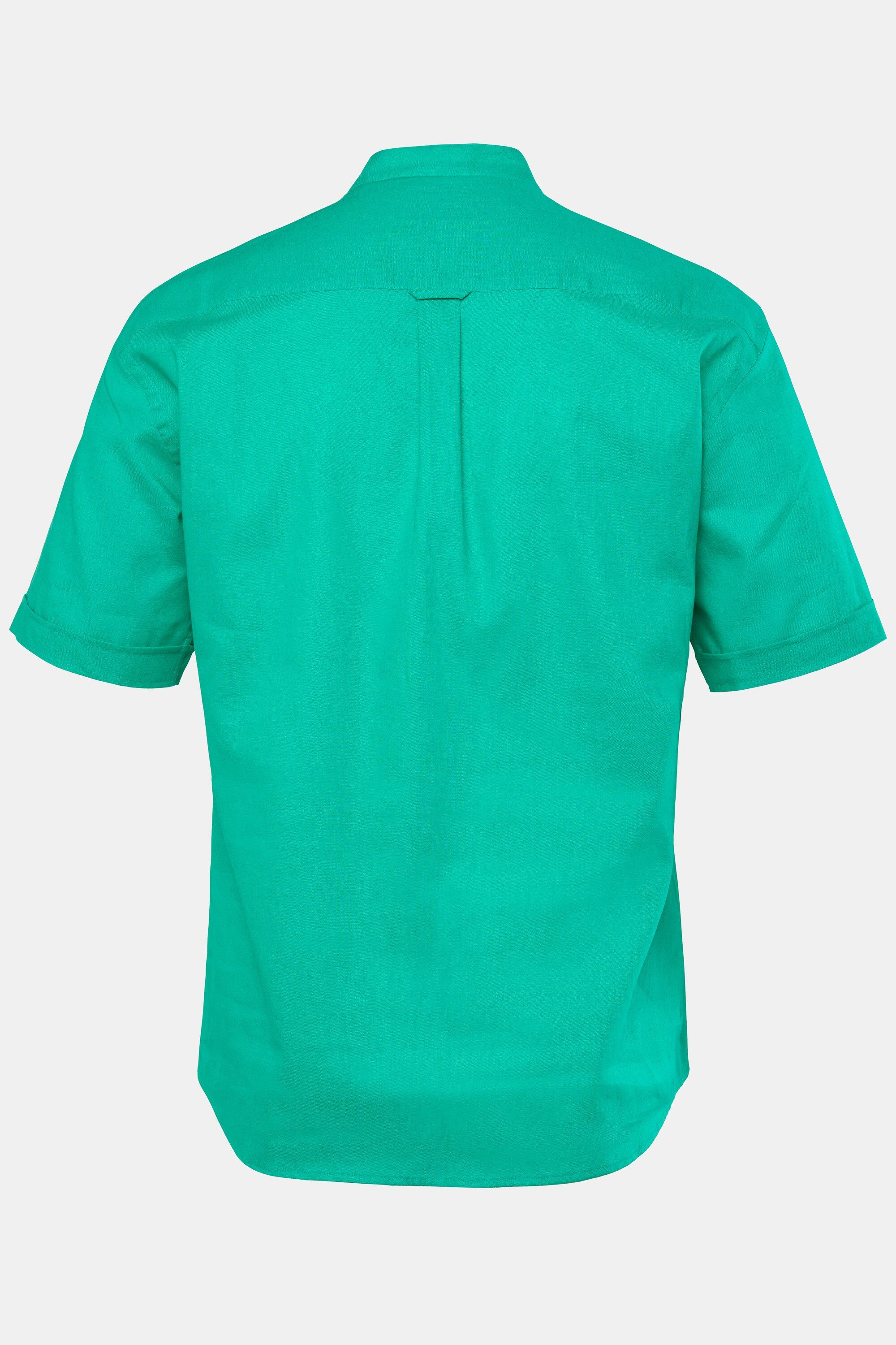 JP1880 Kurzarmhemd Hemd Halbarm Leinenmix Stehkragen Modern Fit