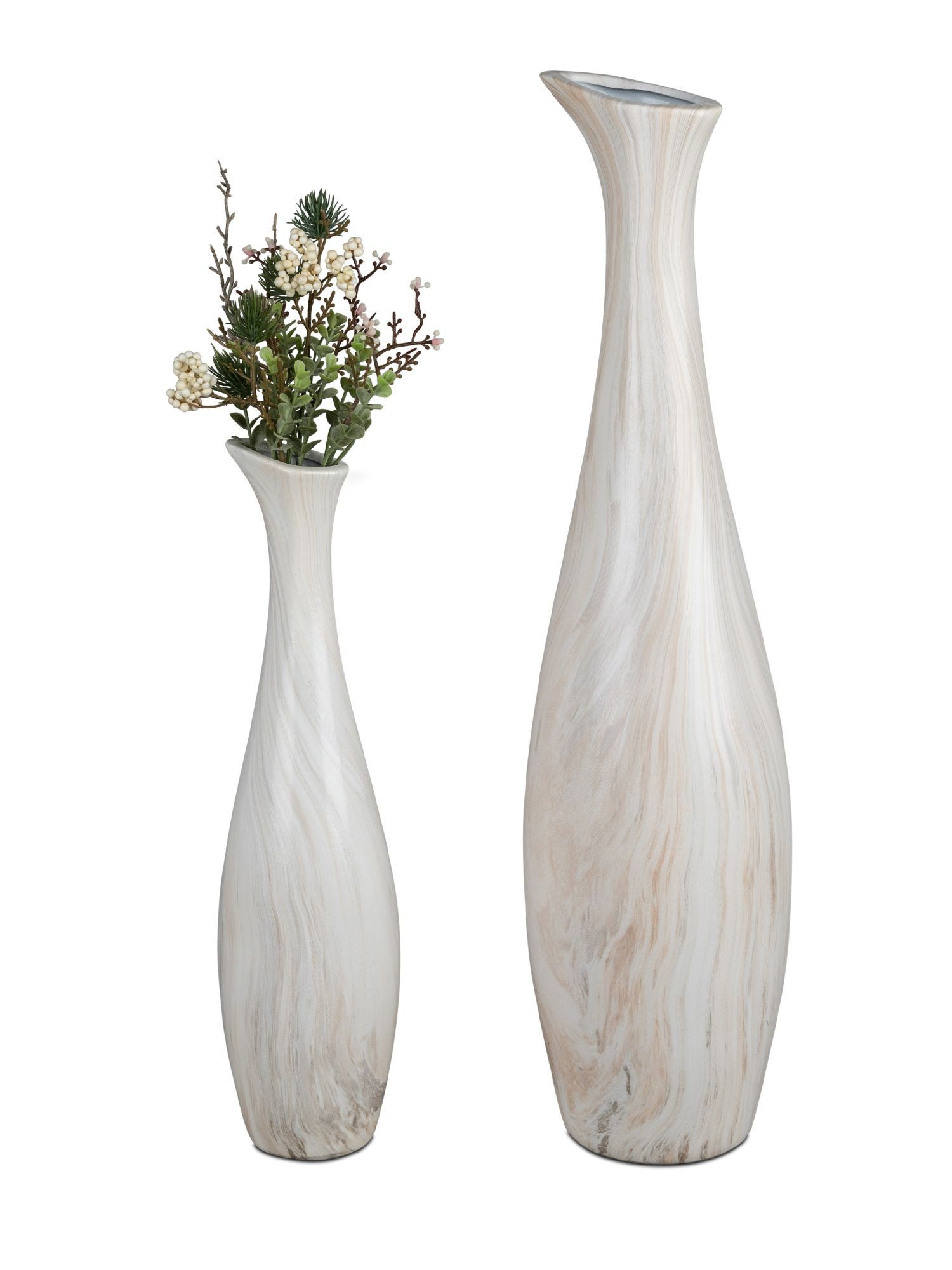 formano Dekovase MARMOR, Höhe: 60cm, Farbe: Creme, Motiv: Marmor