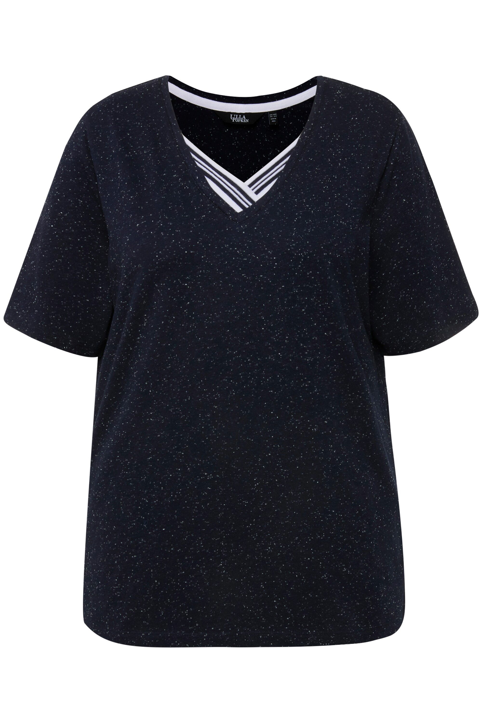 Ulla Popken T-Shirt T-Shirt Noppen Zierbänder günstig online kaufen