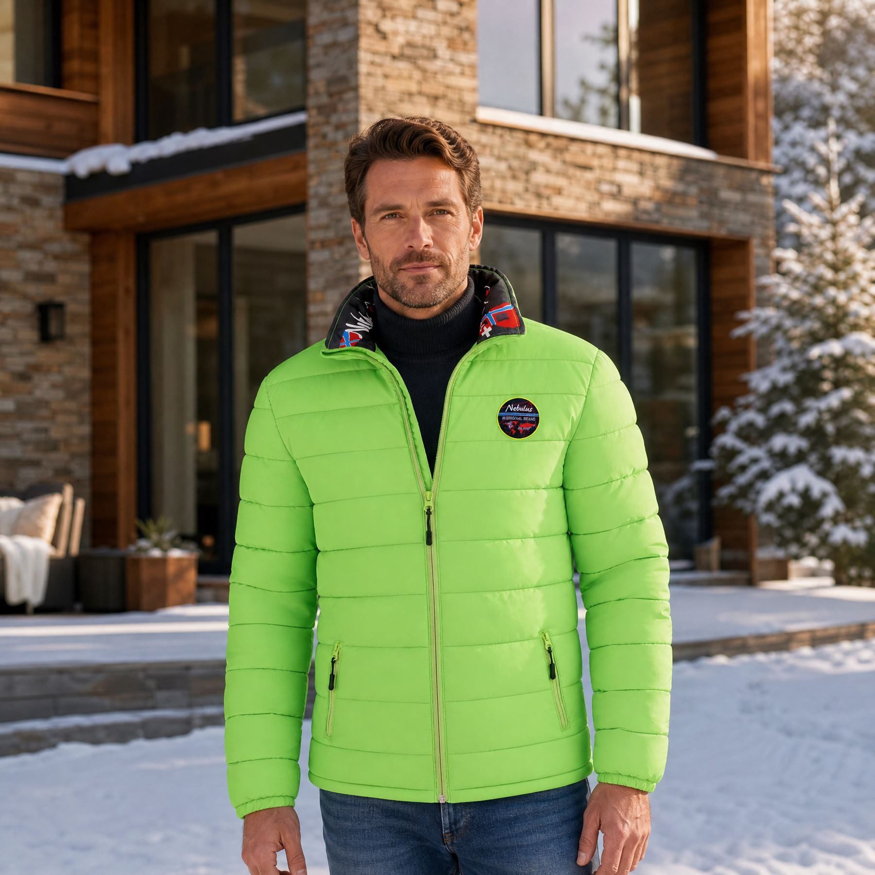 Nebulus Winterjacke TAMMES, P2182 - Herren, limettengrün, XL