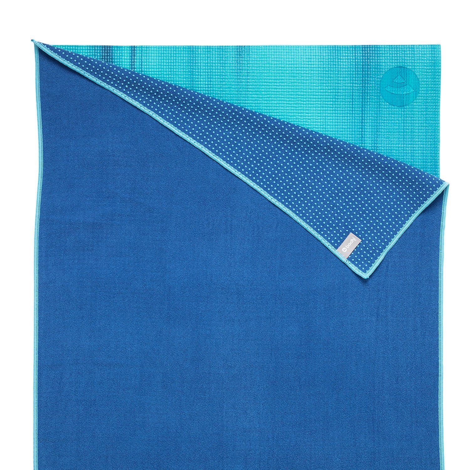 Zweifarbig Sporthandtuch GRIP blau/aqua ² bodhi Yogatuch -