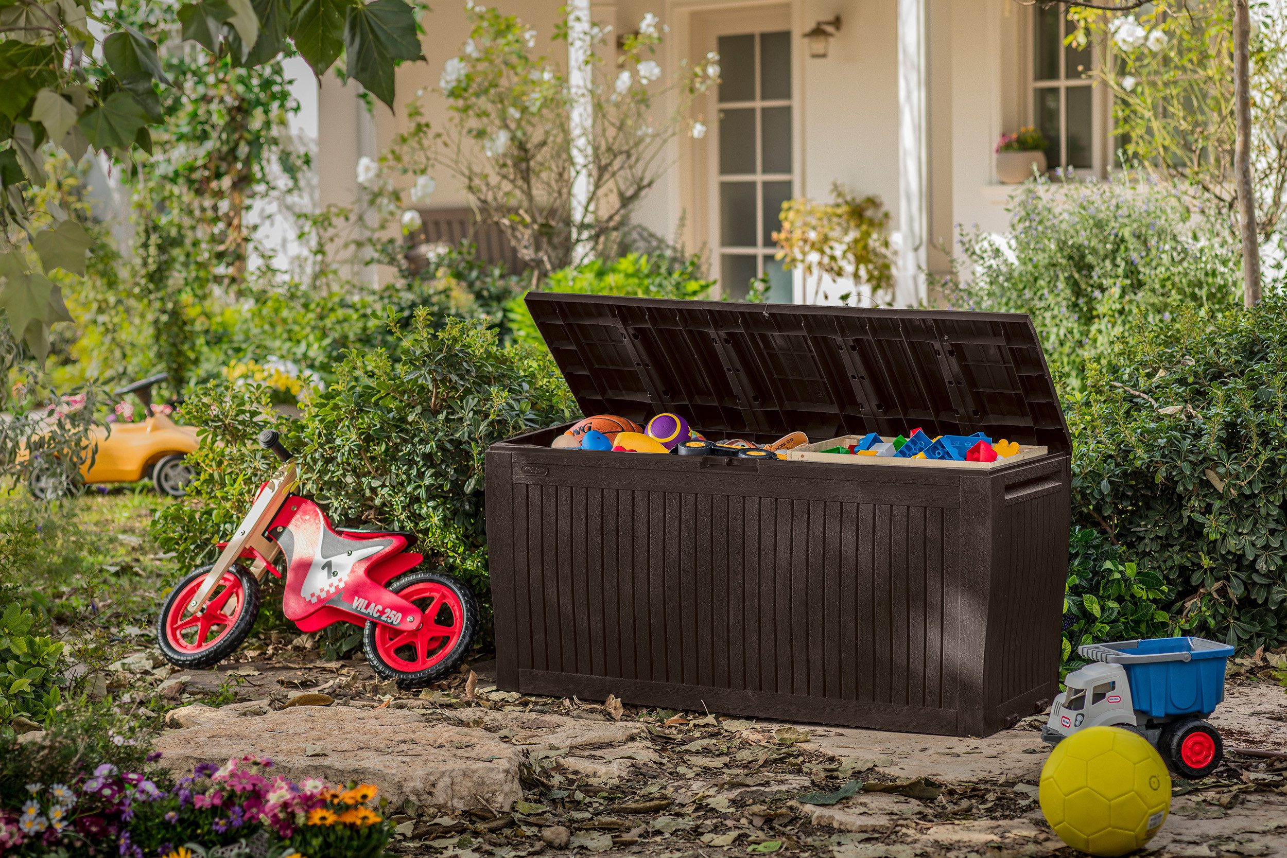 Keter Gartenbox "Comfy" 270L Braun bis 250kg belastbar Kissenbox Aufbewahrungsbox – Bild 5 von 5