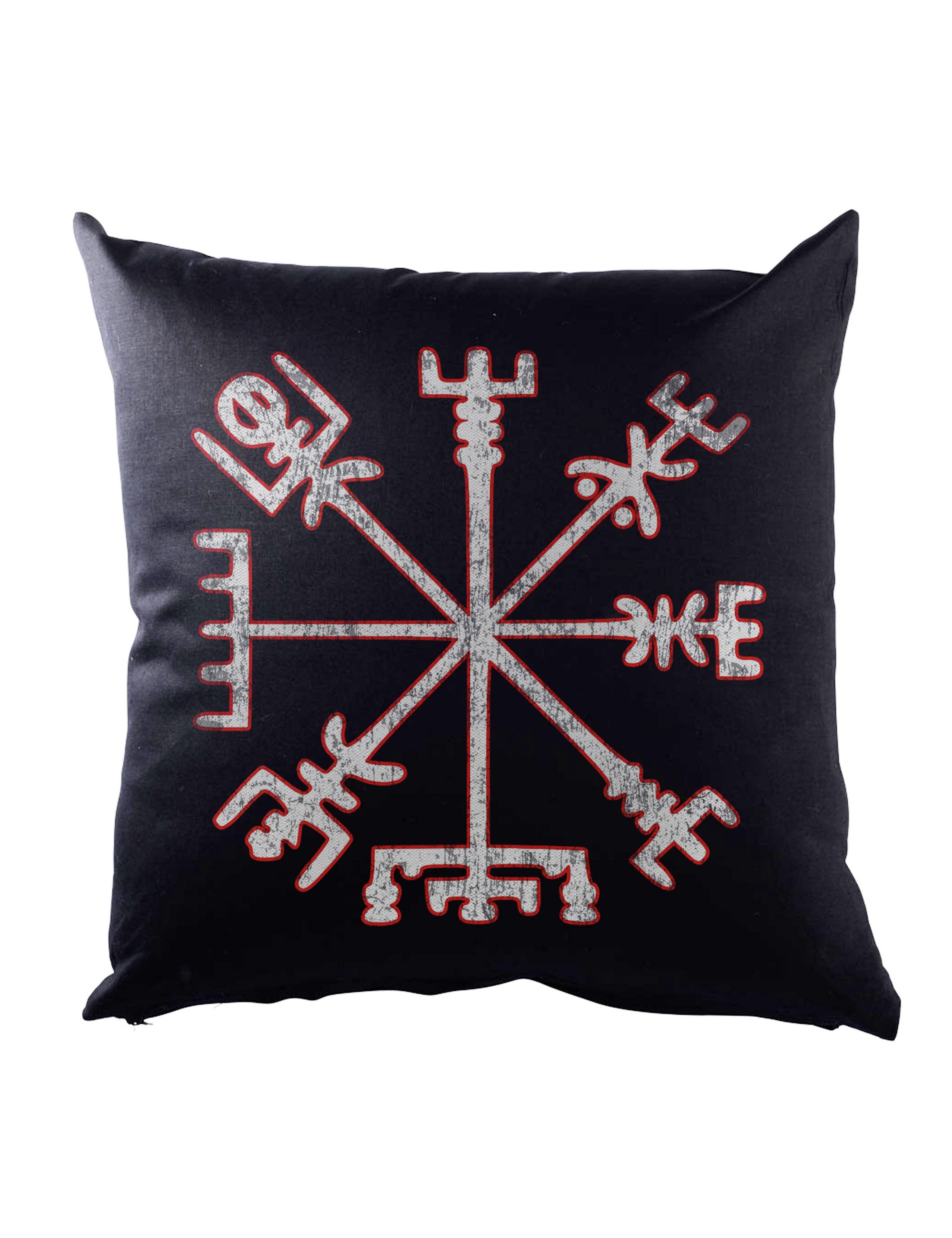 Urban Backwoods Dekokissen Vegvisir Viking Compass Dekokissen Wegweiser Celtic Pagan Walhalla, Wikinger Wotan Thor Odhin
