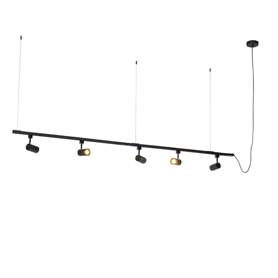 Qazqa Schienensystem-Sets Jeana, 193 cm, (1-tlg), GU10, Schwarz, Modern, St günstig online kaufen