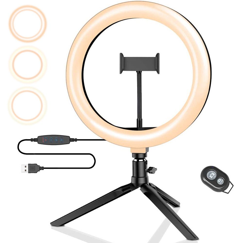 BLiTZWOLF Ringlicht »BW-SL3«, 26cm Selfie Ringlicht mit Stativ, 3  Lichtmodus 10 Helligkeitsstufen, 360° drehbar, bluetooth Fernbedienung  online kaufen | OTTO