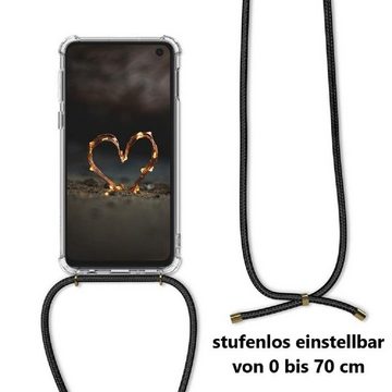 CoverKingz Handyhülle Hülle für Samsung Galaxy A42 5G Handyhülle Band Handykette Kordel 16,77 cm (6,6 Zoll), Handyhülle mit Band Bumper Schutzhülle Silikonhülle transparent