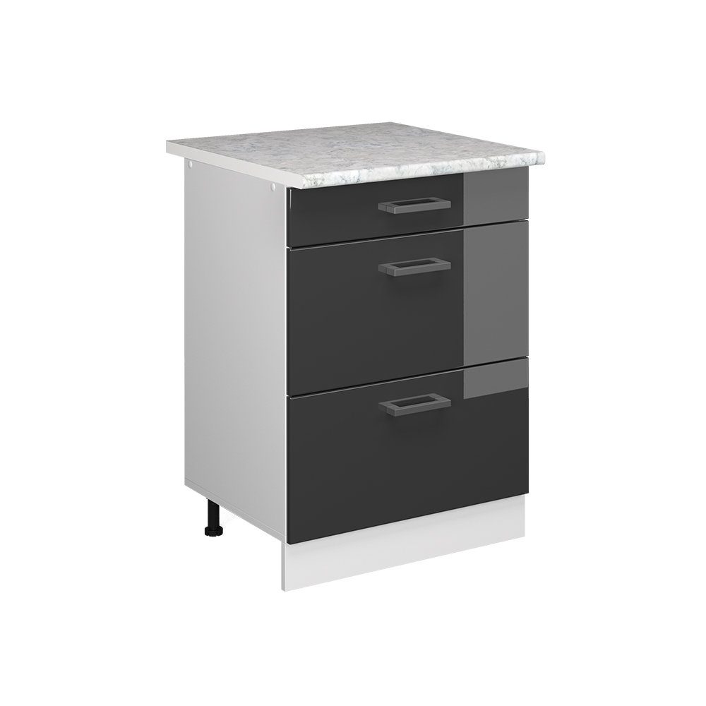 Vicco Unterschrank R-Line, Anthrazit Hochglanz/Weiß, 60cm günstig online kaufen