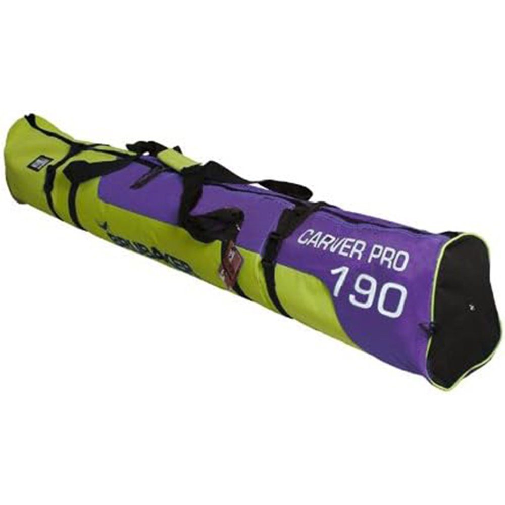 BRUBAKER Skitasche Skisack Skitasche Skibag 1-tlg), mit 2.0 PRO Zipperverschluss (Sonderfarben, Gelbgrün/Lila Carver gepolsterte Skitasche