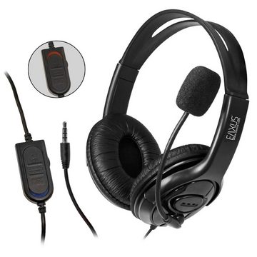 EAXUS Headset für PlayStation 4, 5 und PC mit Lautstärkeregler Gaming-Headset (3,5mm Kabel direkt für Controller)