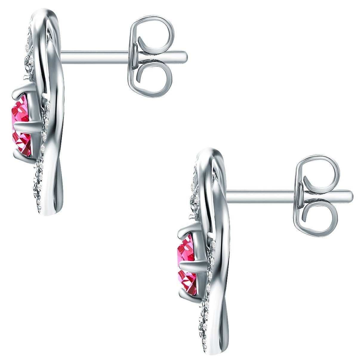 Rafaela Donata Paar Ohrhänger Herz silber, verziert mit Kristallen von Swarovski®