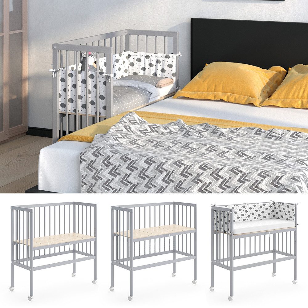 VitaliSpa® Beistellbett Sophie, Grau, 40 x günstig online kaufen