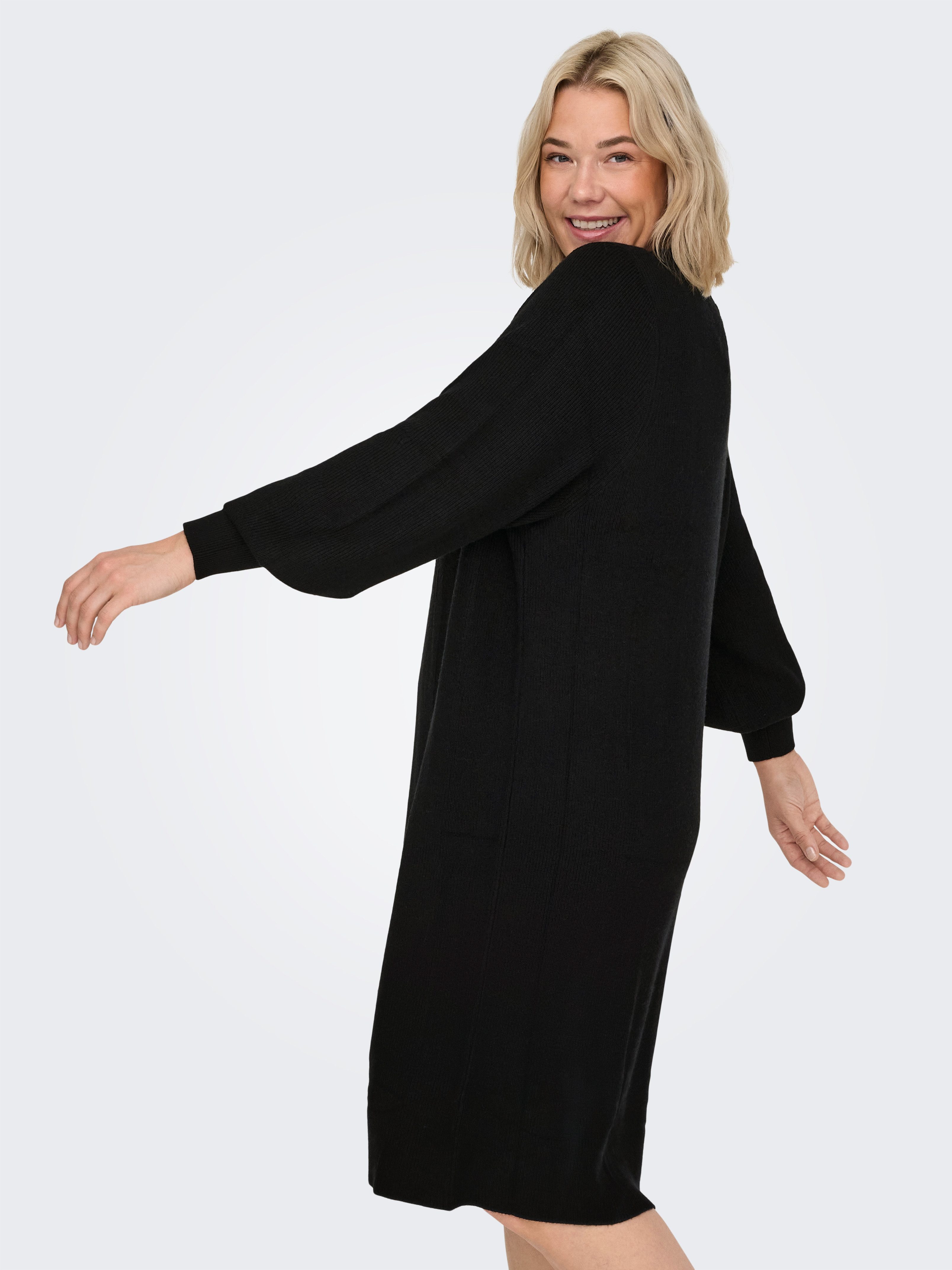 ONLY CARMAKOMA Strickkleid CARKATIA LS V-NECK DRESS KNT NOOS