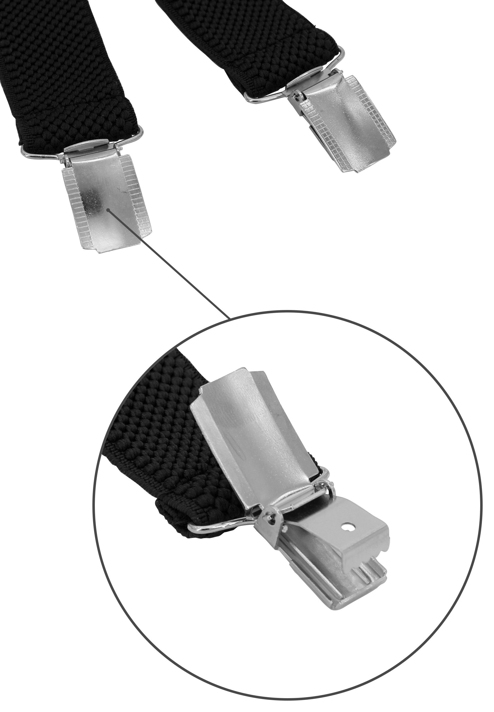 Fabio Farini Hosenträger Schmales Y-Design mit 2,5cm Breite verstellbar mit extra starken Clipverschluss, Schwarz – Bild 5 von 5