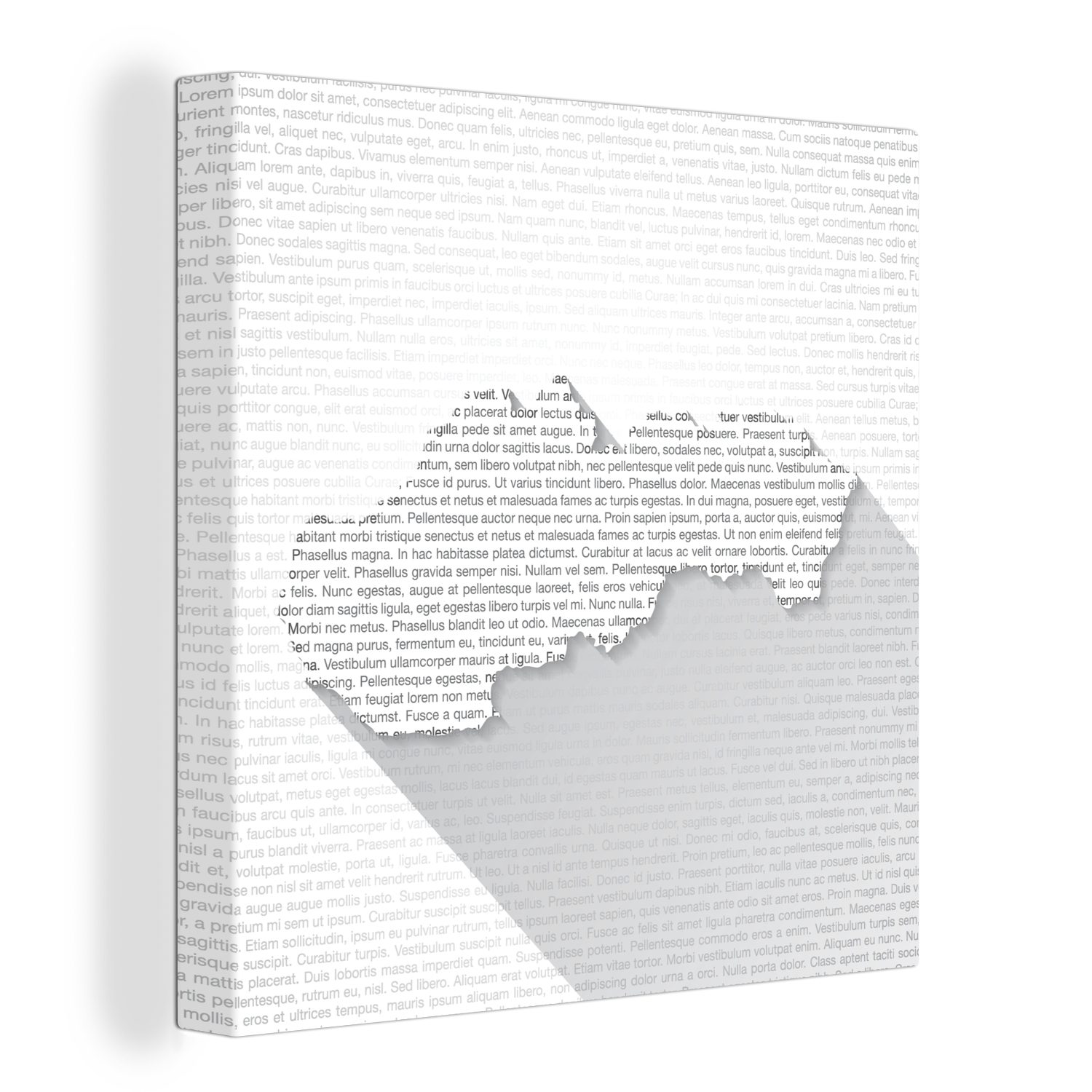 OneMillionCanvasses® Leinwandbild Schwarz-Weiß-Abbildung des Textes in Form der Slowakei, (1 St), Leinwand Bilder für Wohnzimmer Schlafzimmer