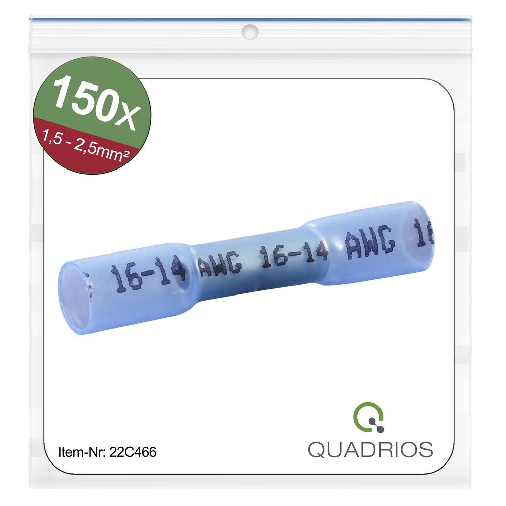 Quadrios Stoßverbinder Quadrios 22C466 Stoßverbinder 2.5 1.5 22C466 mit Schrumpfschlauch mm² mm² Vol