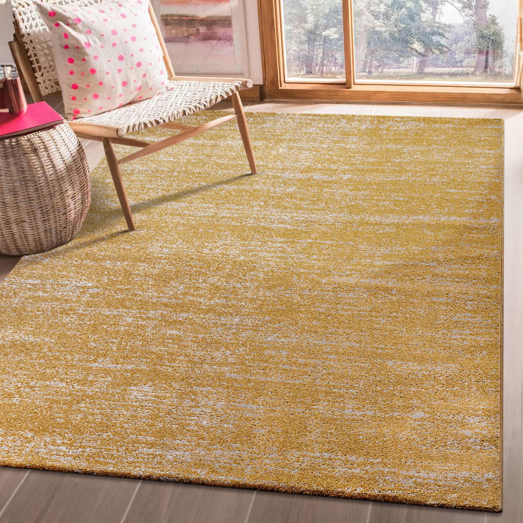 Sanat Teppich Oslo, auch als Läufer und in Rund, rechteckig, Höhe: 10 mm, meliert robuster Kurzflor, Wohnzimmer, Schlafzimmer, auch als Läufer