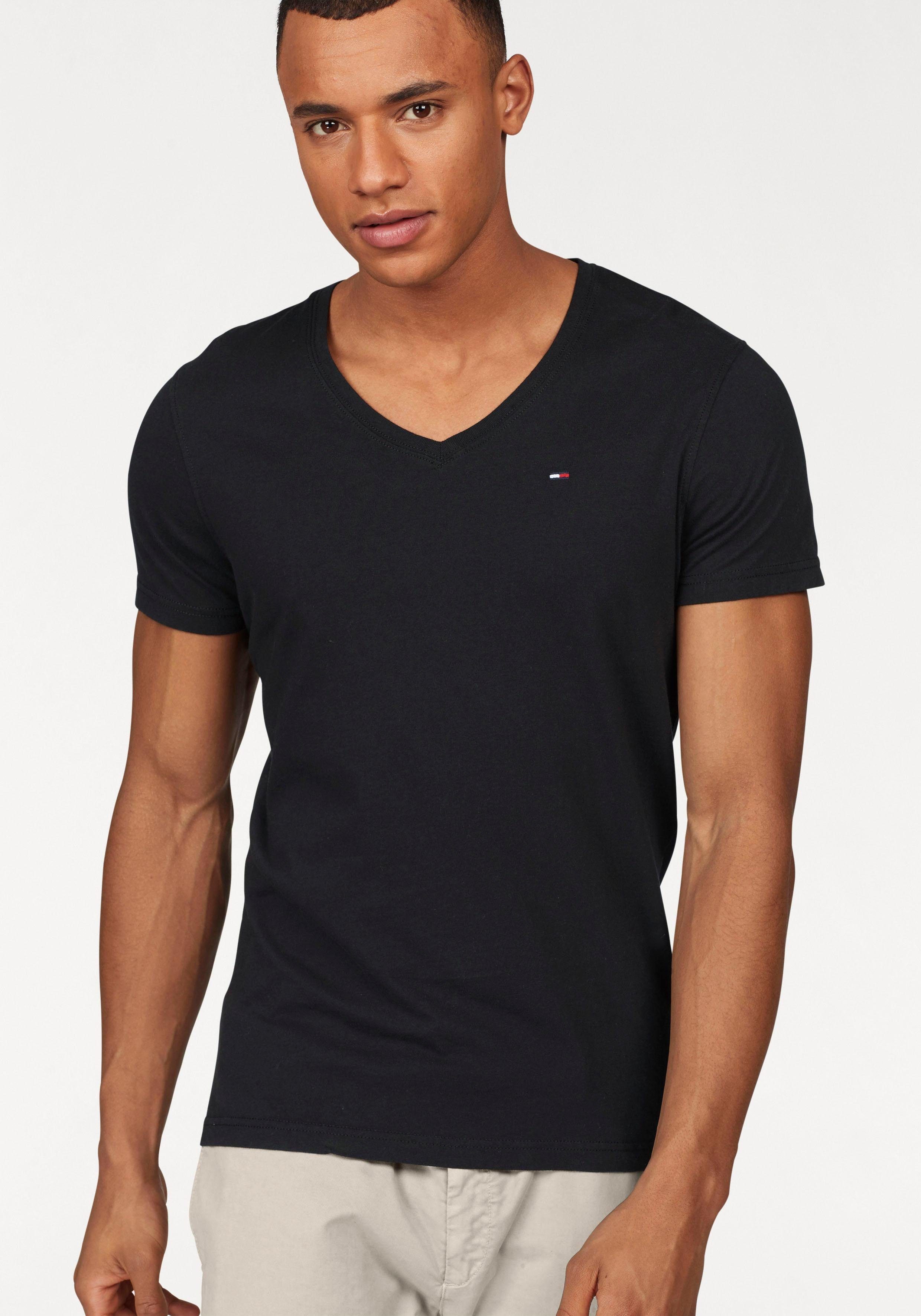 Tommy Jeans T-Shirt TJM ORIGINAL JERSEY V NECK TEE mit V-Ausschnitt und dez günstig online kaufen