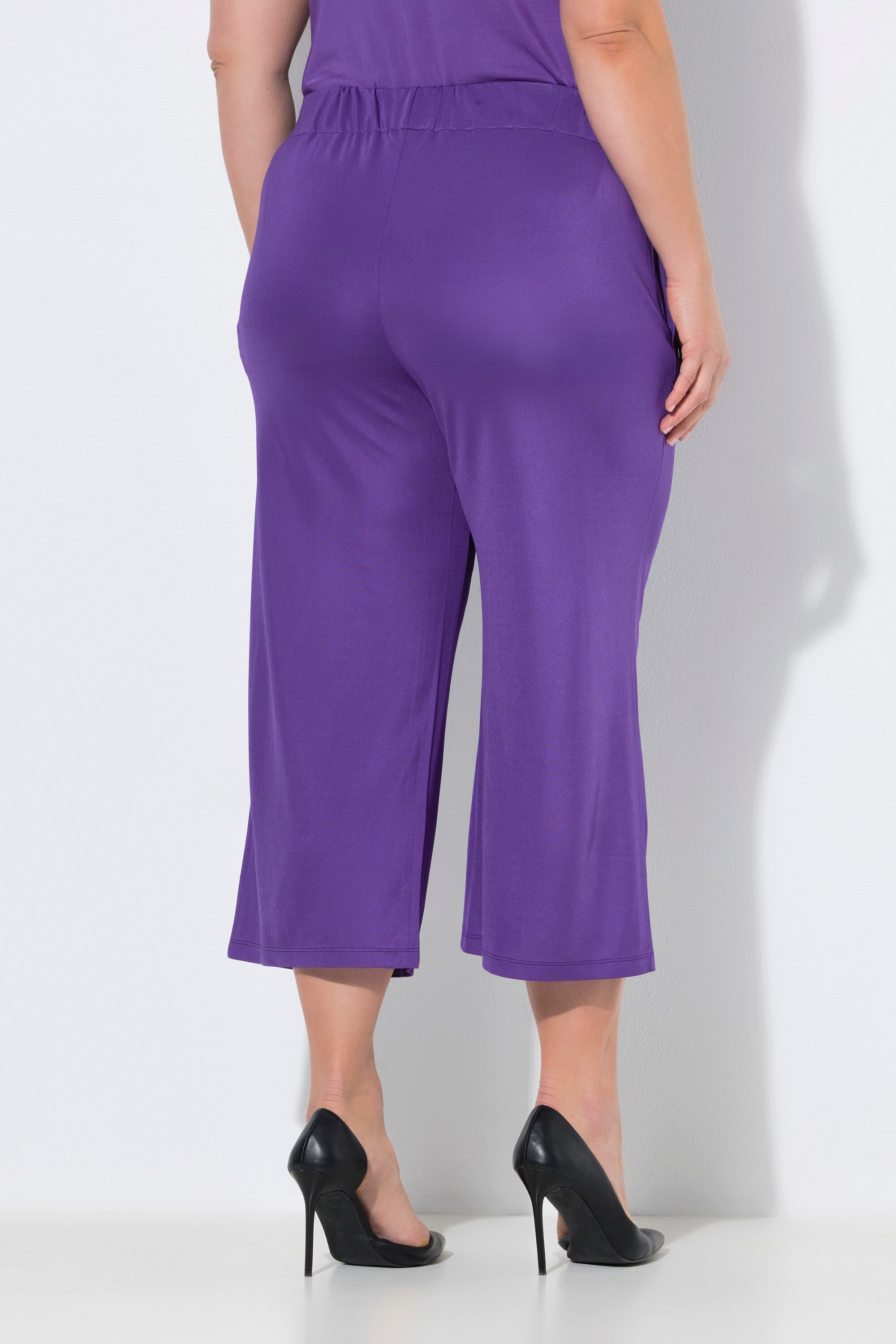 Ulla Popken Culotte Slinky-Culotte wadenlang weites Bein Elastikbund
