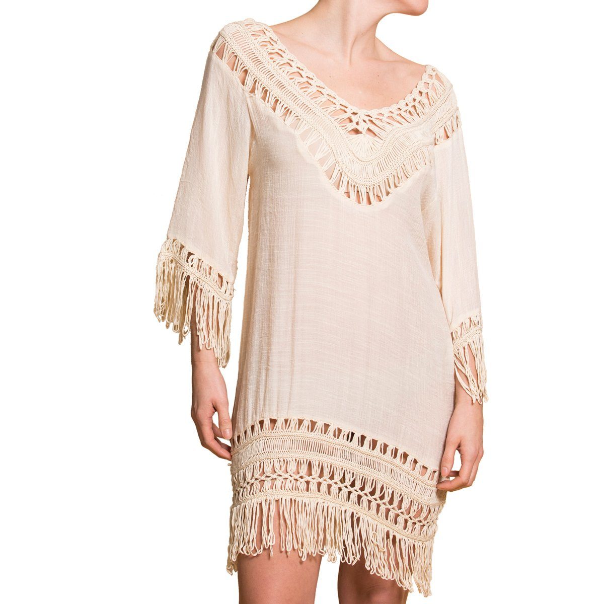 PANASIAM Tunikakleid Tunika Ibiza aus feiner Baumwolle Strandtunika Onesize günstig online kaufen