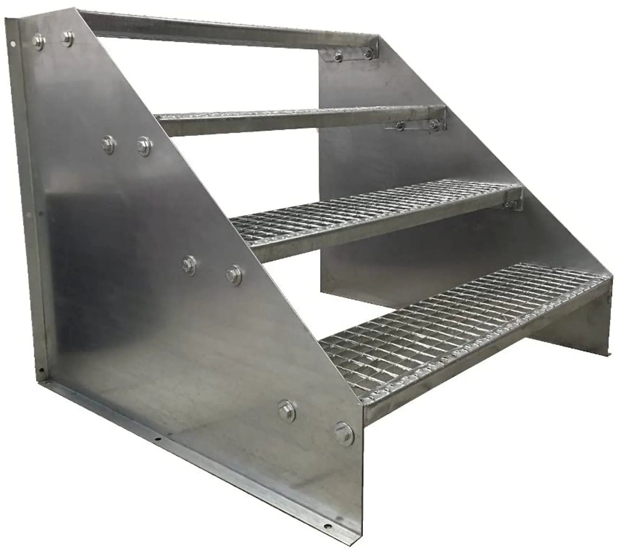 SRM Design Außentreppe 4 Stufen Standtreppe freistehend Breite 80cm Höhe 84cm verzinkt