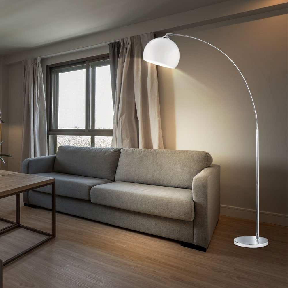 etc-shop LED Bogenlampe, Leuchtmittel Standlampe Chrom Wohnzimmer inklusive, Stehleuchte Bogenleuchte nicht Beleuchtung