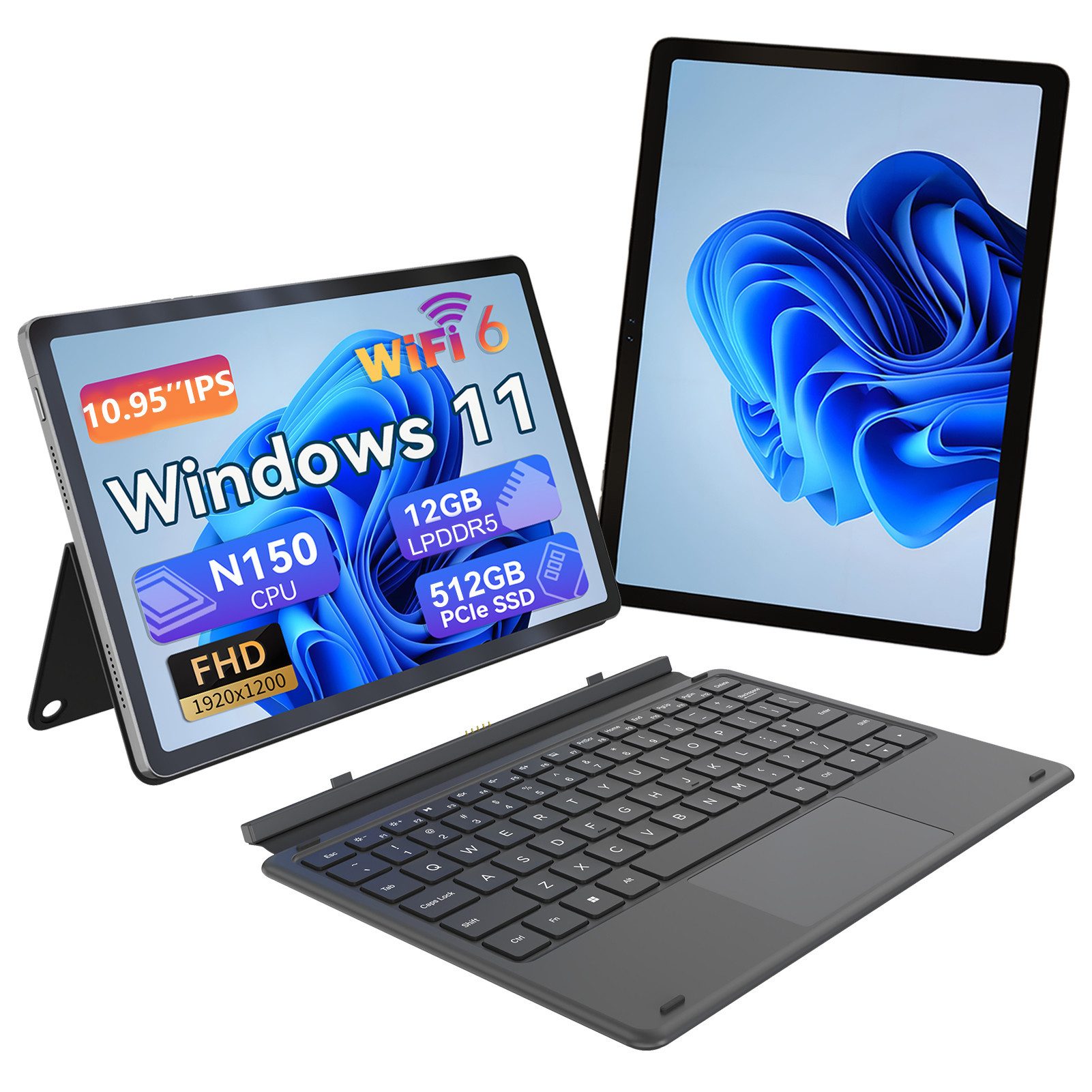 BNCF New Book11, Intel N150, 2 in 1 laptop,12+512GB, Windows 11, W1101 Notebook (27,81 cm/10,95 Zoll, Intel Alder Lake N150 Intel N150, Intel® UHD Graphics, 512 GB SSD, 4-core)