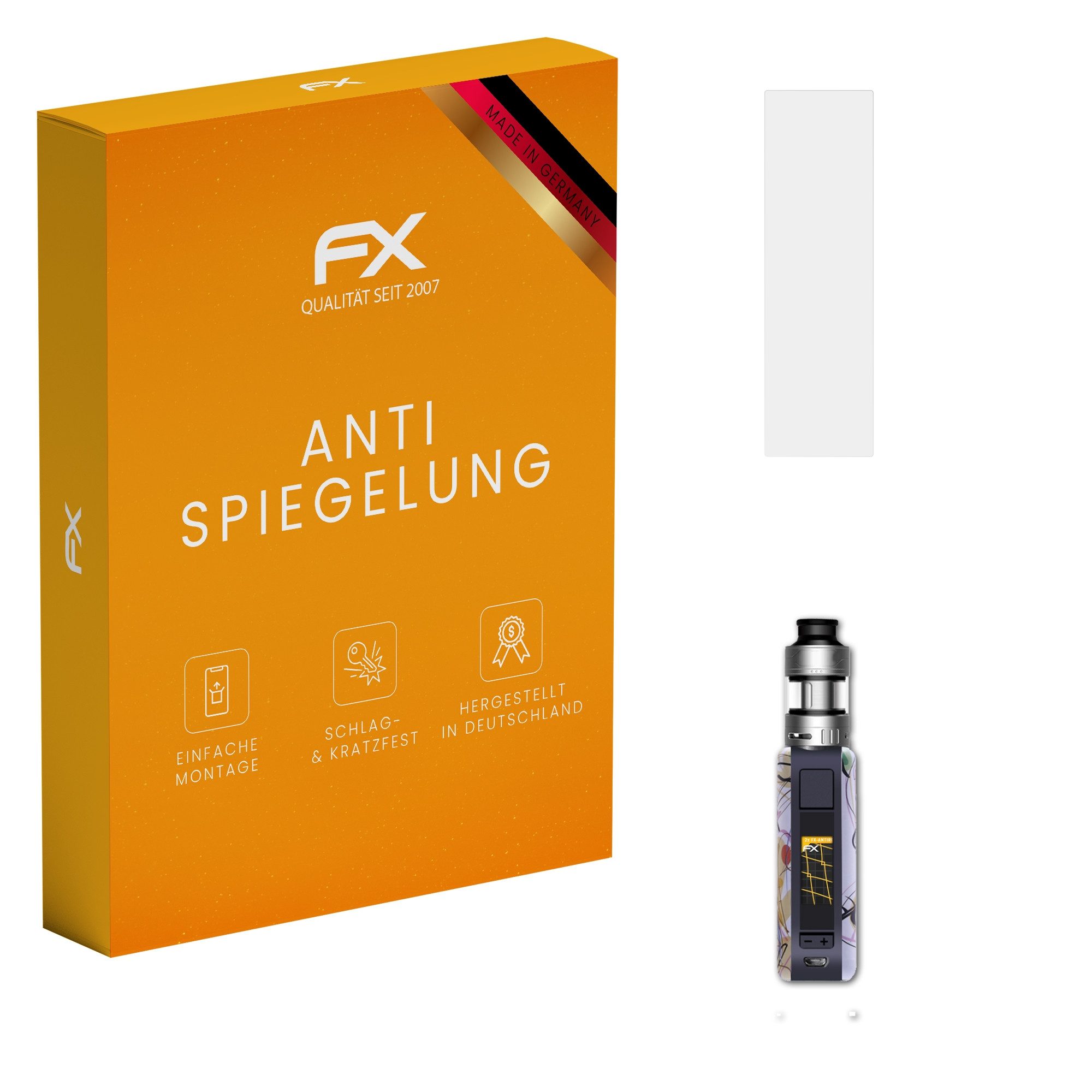 atFoliX Schutzfolie für Aspire Puxos Mod, (2 Folien), Entspiegelnd und stoßdämpfend