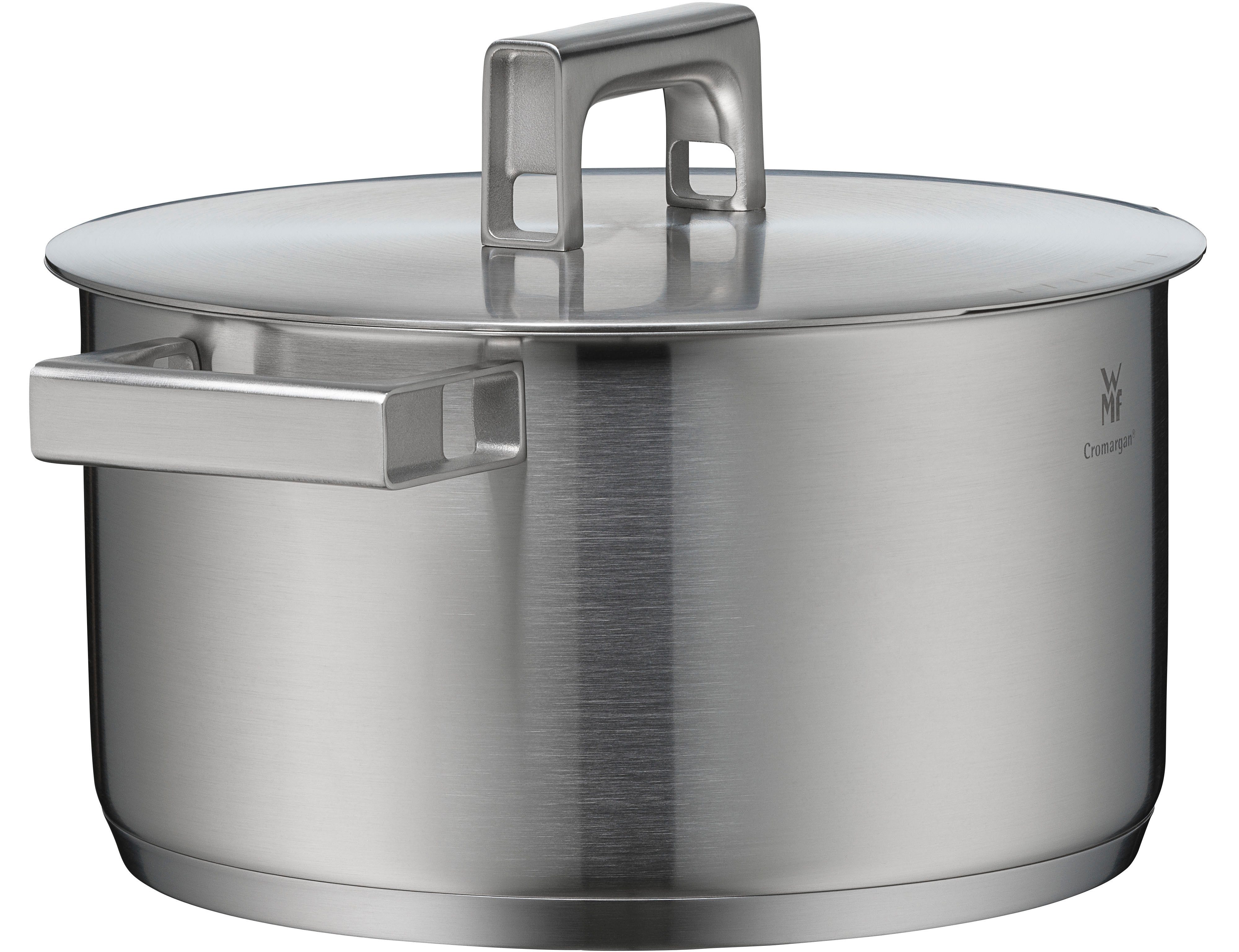 WMF Topf-Set Ultimate Cool+ Induktion, Kochtopf Set mit Edelstahldeckel, Cromargan® Edelstahl Rostfrei 18/10 (Set, 9-tlg), Induktionstöpfe Set unbeschichtet, wärmereduzierende Cool+ Griffe